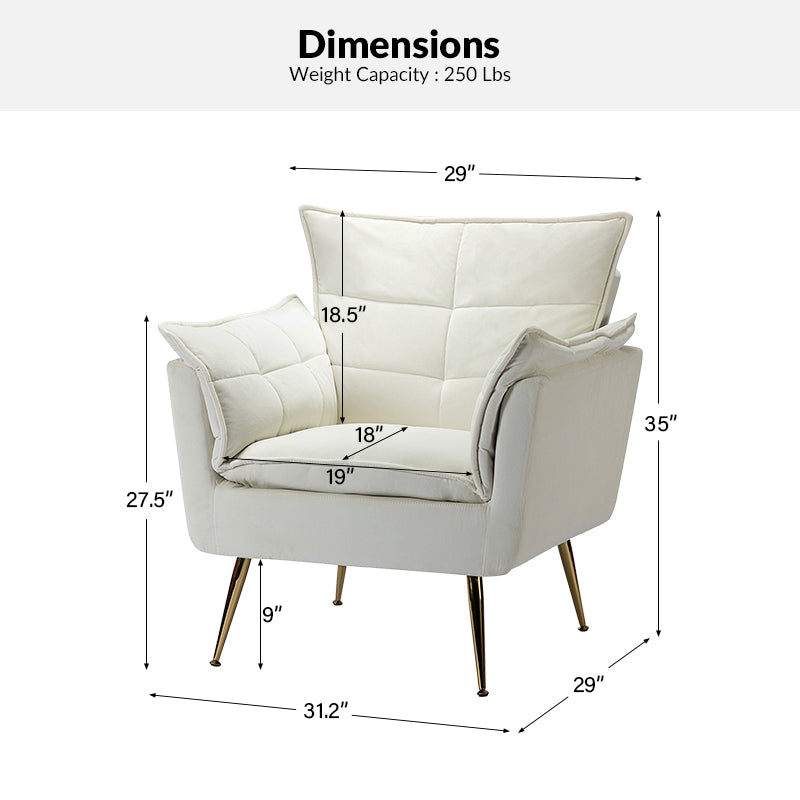 Jaxon Plush Armchair - Ultra Soft Comfortable Lounge Chair for Living Room, Bedroom, or Office - Perfect for Relaxing, Reading & Napping