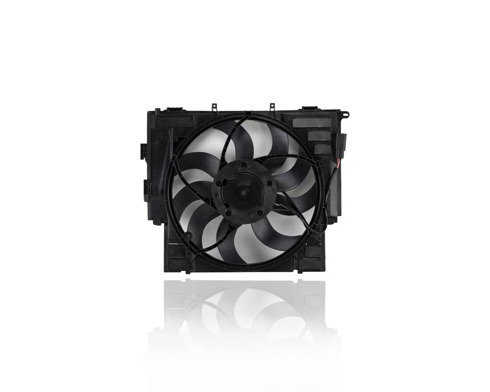 BMW 5-Series Sedan Dual Radiator & Condenser Fan Assembly Replacement (2012-2016) - Brushless Motor 17418642161 - Perfect for Cooling System Repair & Summer Driving