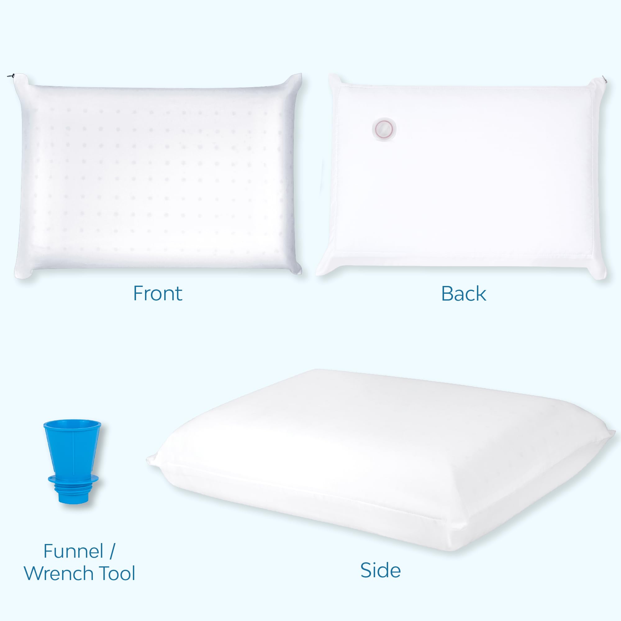 Premium Fiber & Foam Water Pillow Pack - Cooling Comfort for Hot Sleepers, Neck Pain Relief - Perfect for Side Sleepers, Travel & Home Use