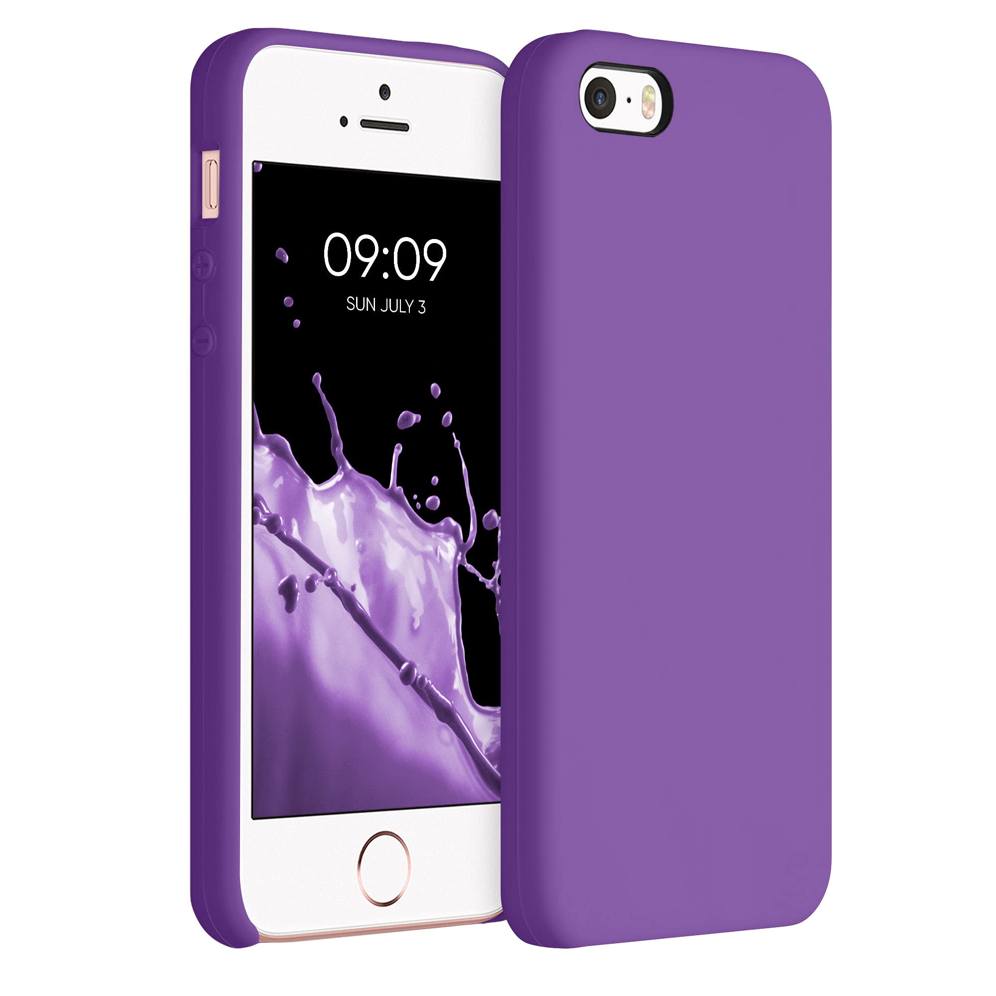kwmobile Soft TPU Silicone Phone Case Compatible with Apple iPhone SE (1st Gen 2016) / iPhone 5 / iPhone 5S - Orchid Purple Protective Cover with Non-Slip Grip - Perfect for Everyday Use & Outdoor Activities