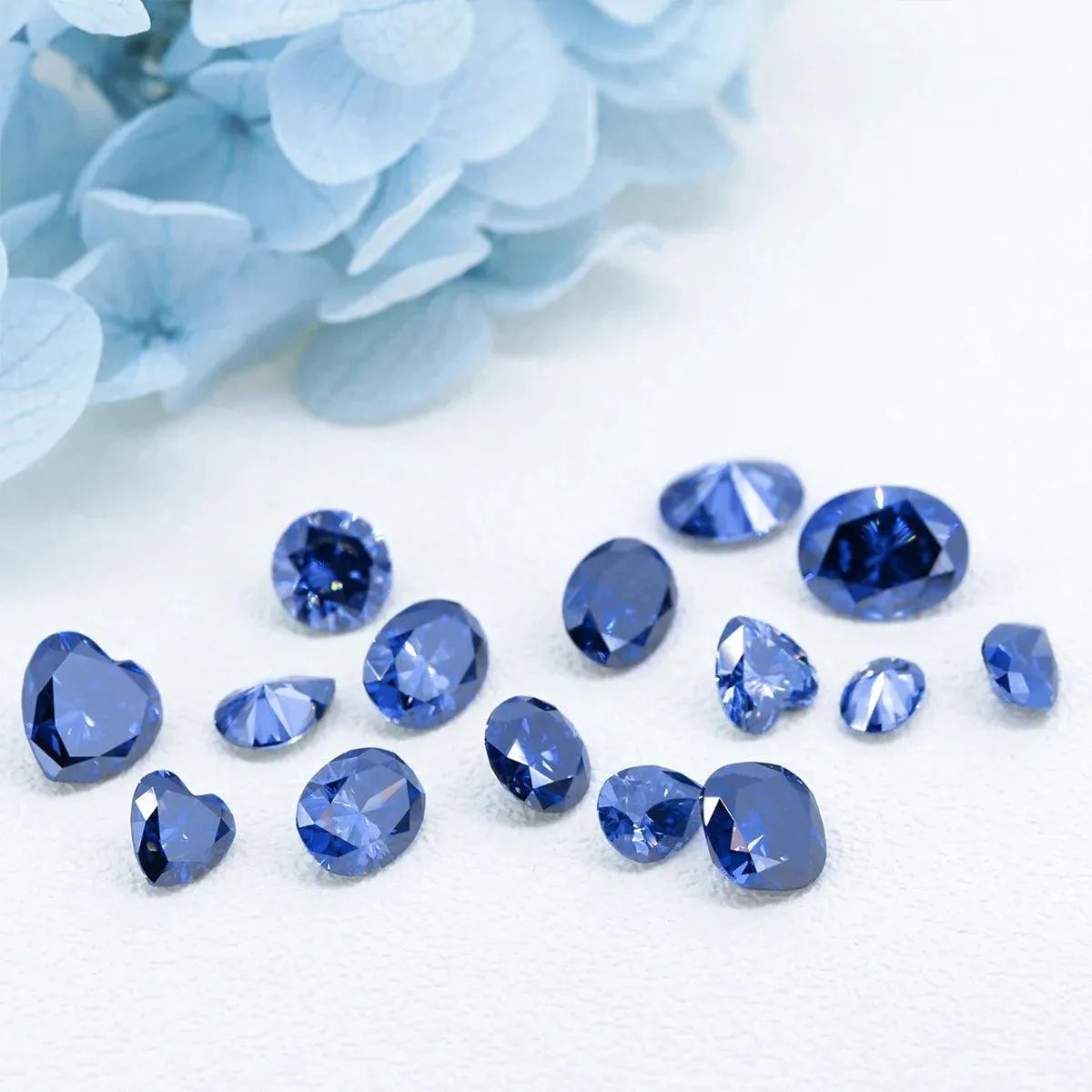 0.1ct to 6ct Round Cut Natural Moissanite Loose Stones - Royal Blue Color, Diamond Test Passed, Certified Gemstones for Engagement Rings & Fine Jewelry Making