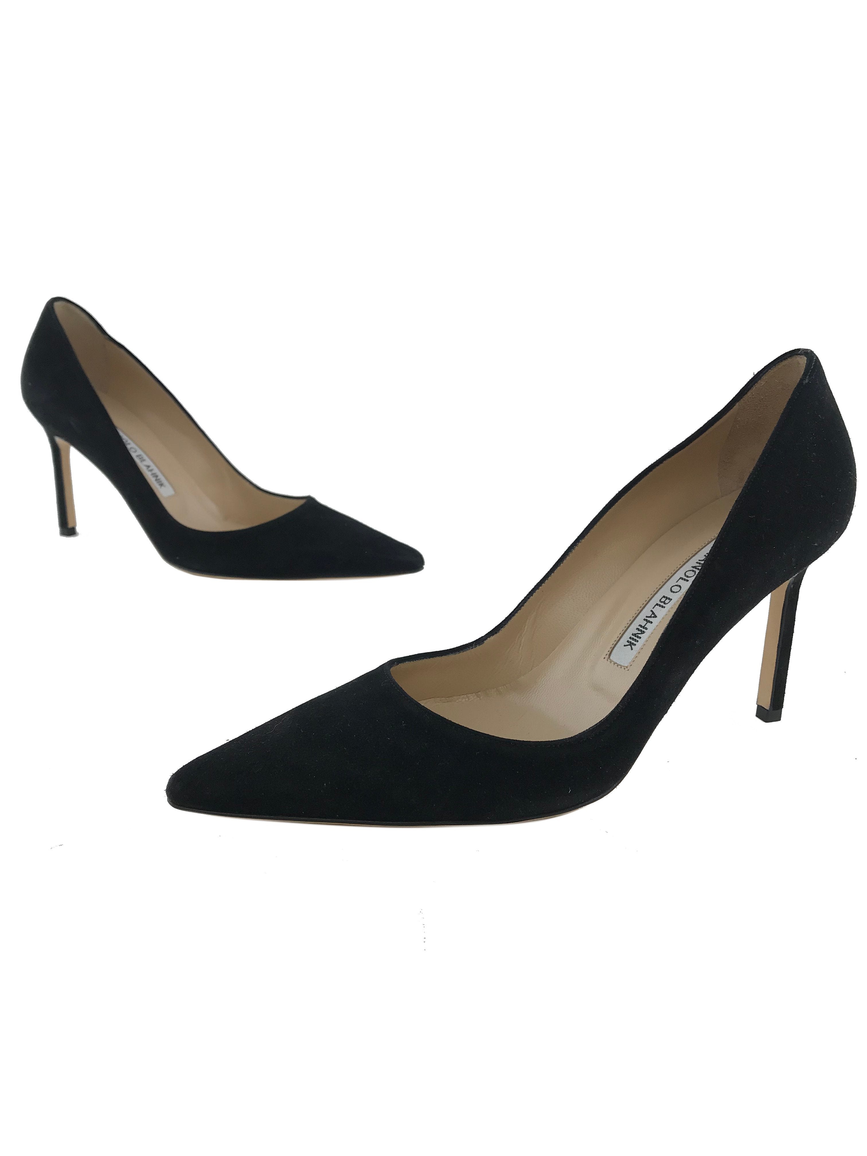 Manolo Blahnik BB Suede Pumps Women's Size 7.5 - Elegant High Heel Shoes for Wedding, Party & Evening Events