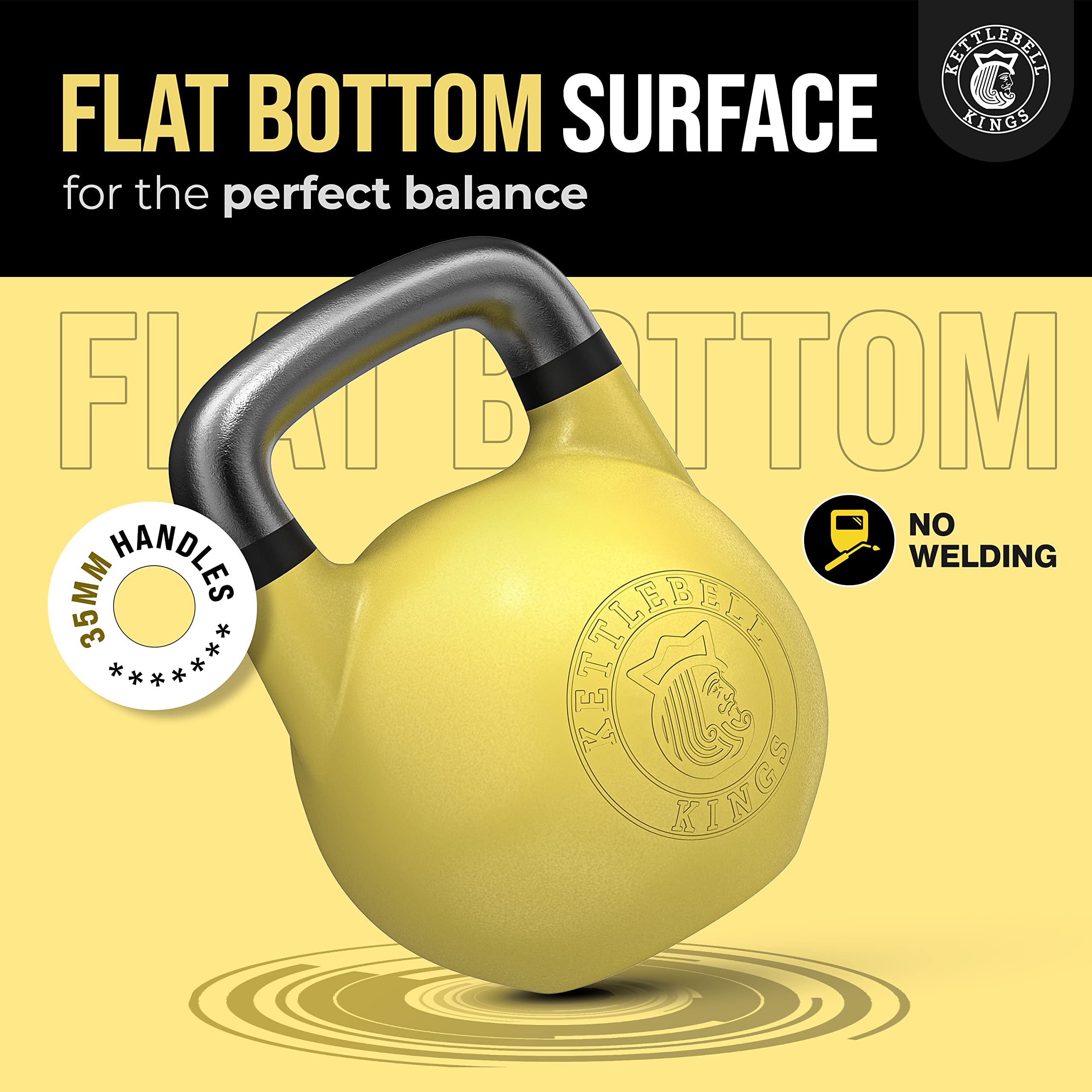 Kettlebell Kings Competition Kettlebells 8-48kg (35mm Handle) - Premium Gym Equipment for Strength Training & HIIT Workouts | Perfect for Home Gym, CrossFit & Functional Fitness | Ideal for Men & Women | Durable for High Repetition Exercises