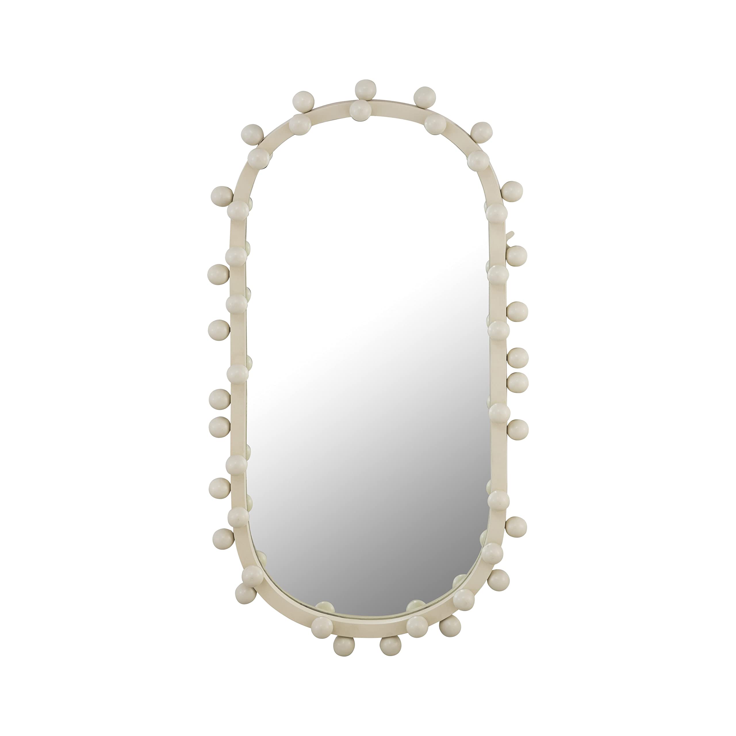 TOV Furniture Bubbles Ivory Oval Metal Wall Mirror - Elegant Decorative Mirror for Living Room, Bedroom, Entryway & Bathroom - Perfect for Home Decor & Interior Design
