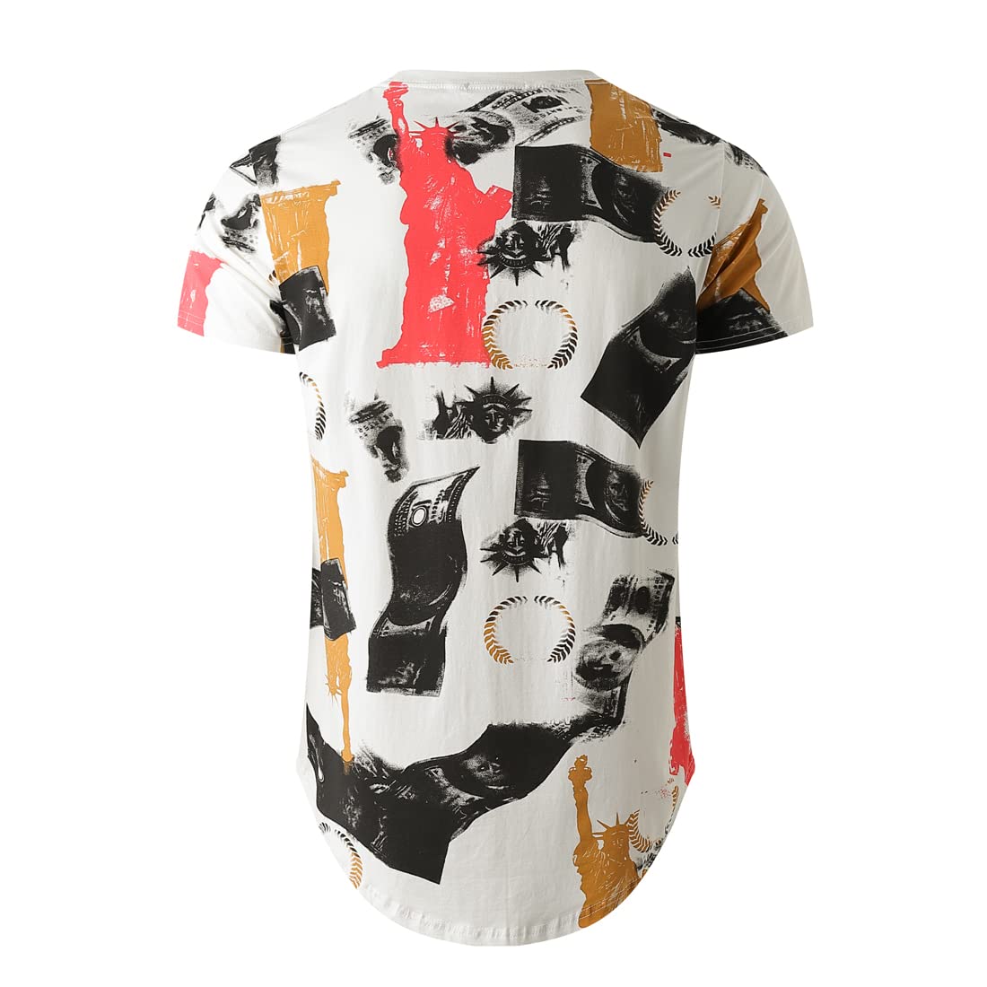 YININF Men's Hipster Hip Hop Graphic Short Sleeve T-Shirt - Trendy Streetwear for Casual Wear, Music Festivals & Urban Fashion