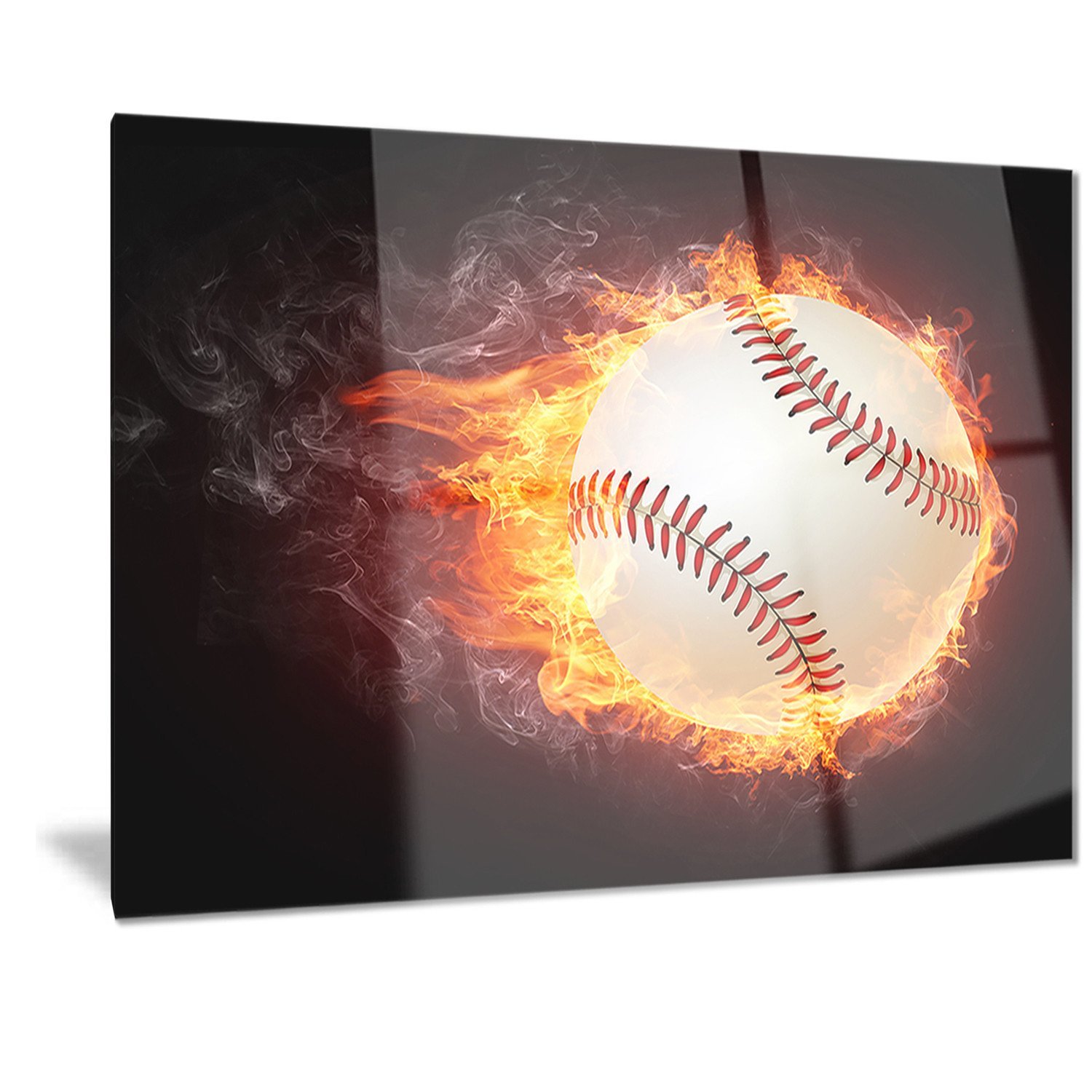 Designart Baseball Sports Digital Metal Wall Art - 40x30 Inches, Modern Home & Office Decor - Perfect for Man Cave, Sports Bar, Game Room & Fan Gifts