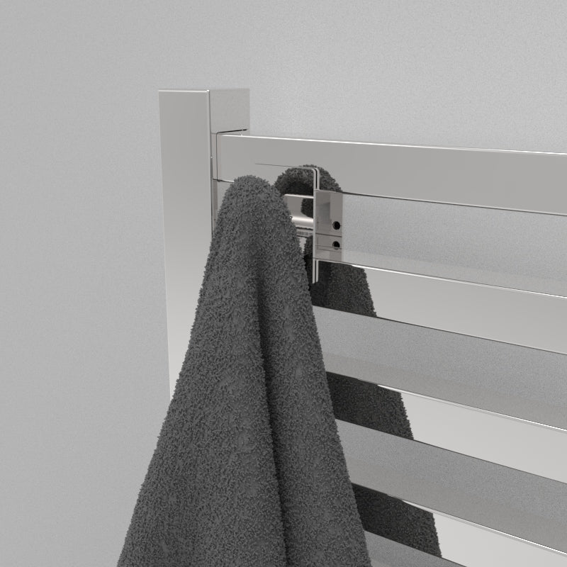 Amba Quadro Bathrobe Hanger - Premium Nickel & Chrome Finish - Space Saving Robe Hook for Bathroom, Bedroom, or Spa