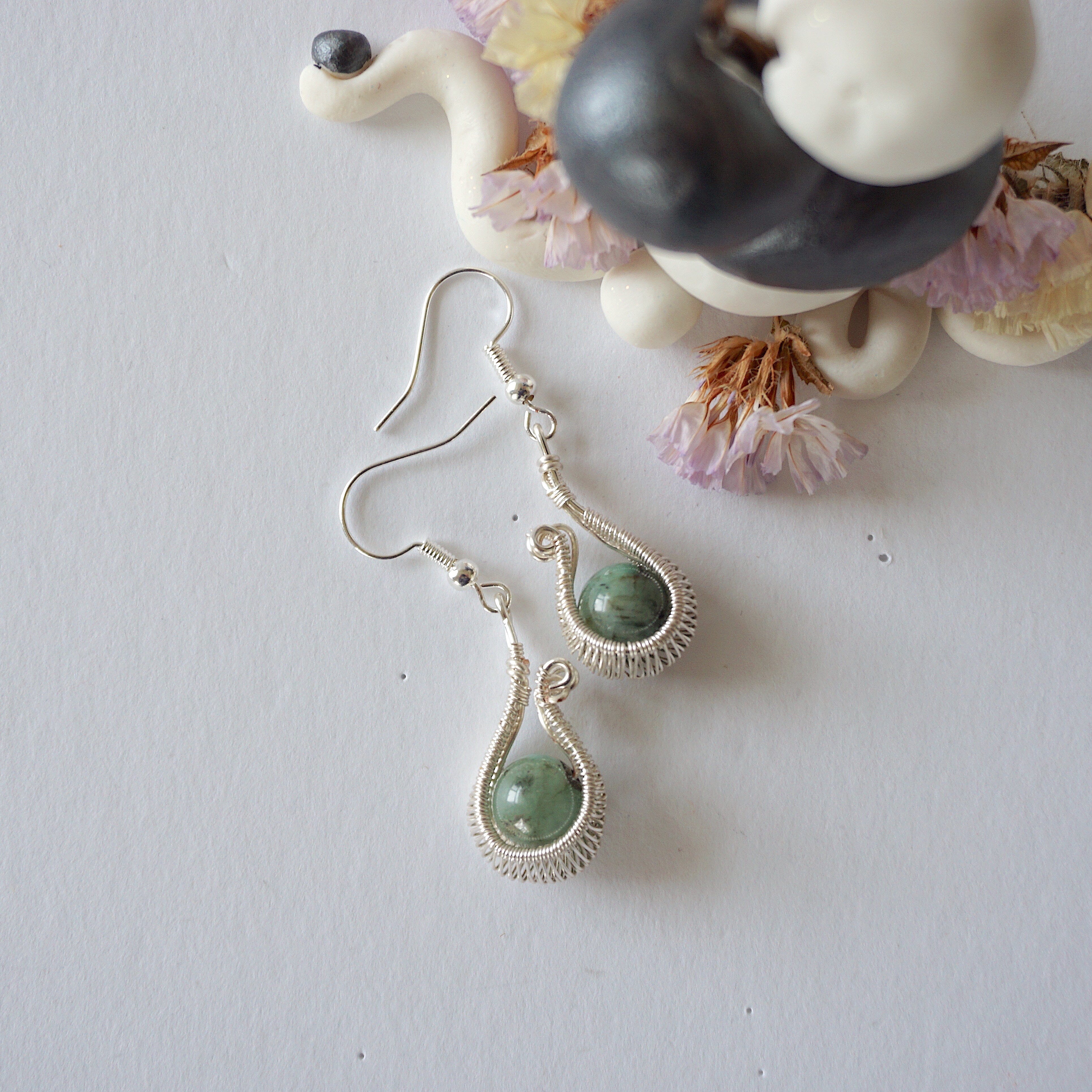Emerald Cradle Hoop Earrings - Sterling Silver Plated Dangle Earrings for Women, Elegant Jewelry Gift for Birthday, Anniversary & Special Occasions