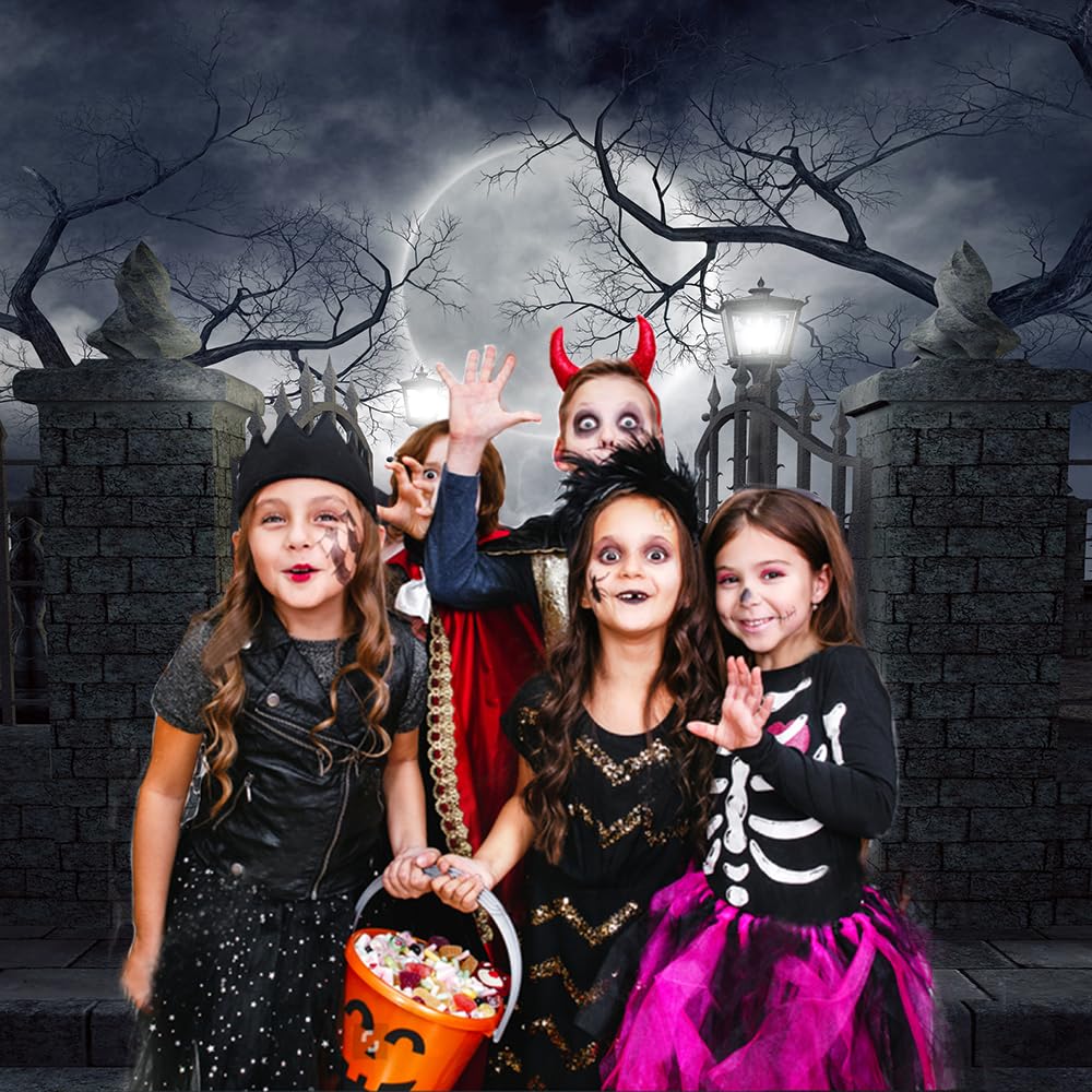 CHAIYA 8x8ft Halloween Photography Backdrop - Nightmare Before Christmas Theme with Zombie Decor for Photo Booth, Party & Home Decor | Perfect for Halloween Parties, Themed Events & Spooky Photo Shoots