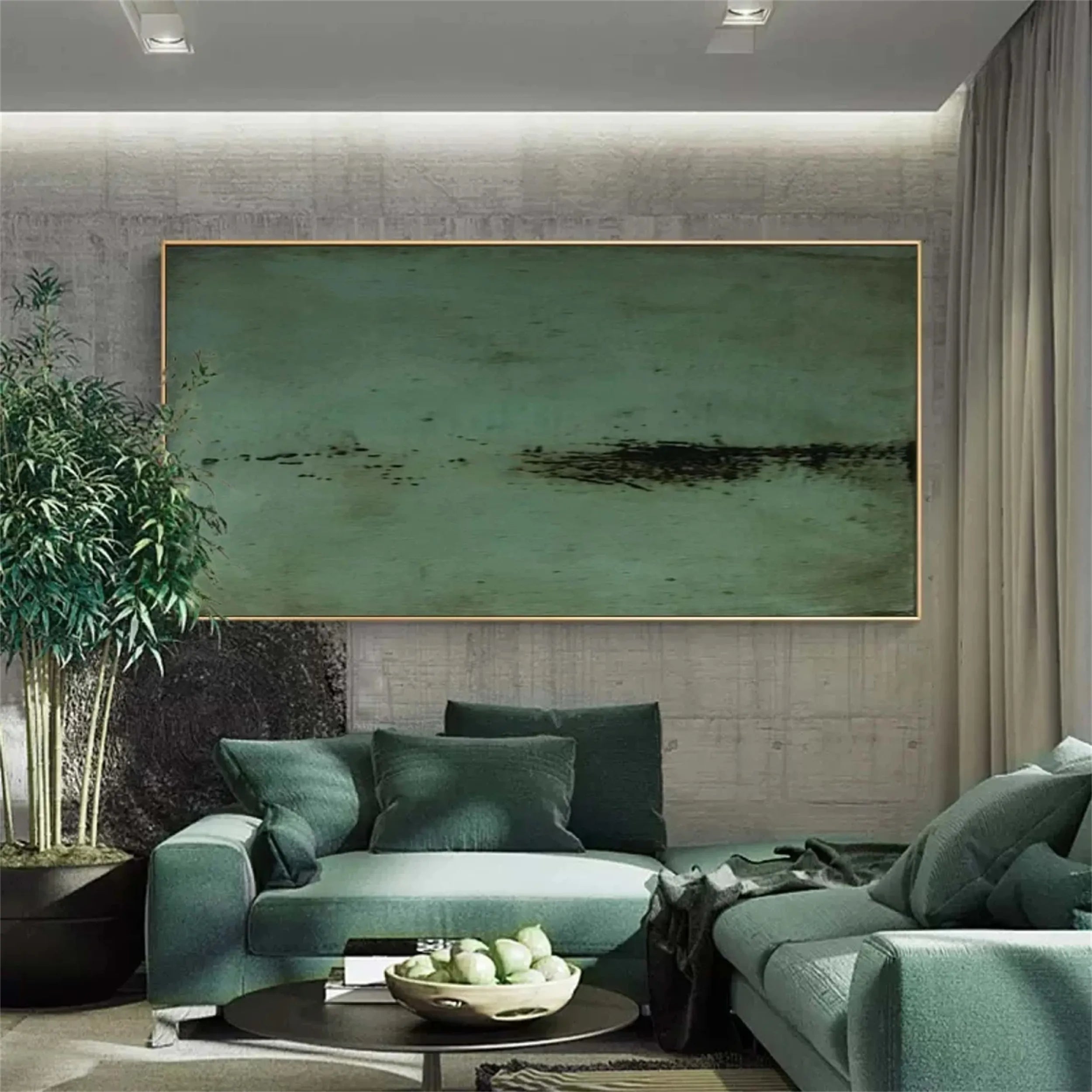 Blue & Green Abstract Art Print #BG054 - Modern Wall Decor for Living Room, Bedroom & Office