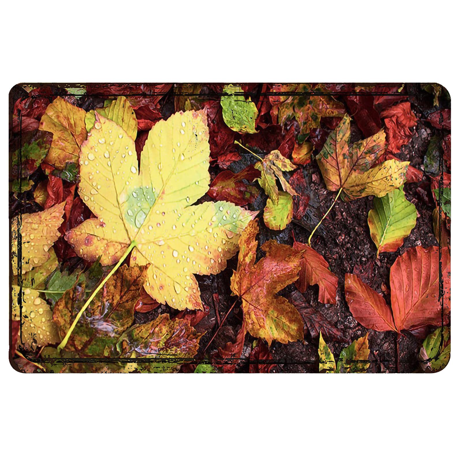 8x12 Inch (20x30cm) Metal Wall Art Decor - Autumn Maple Leaf TV Frame Art for Samsung & LG TVs, Seasonal Fall Digital Wallpaper, Small Metal Wall Decor for Living Room & Bedroom