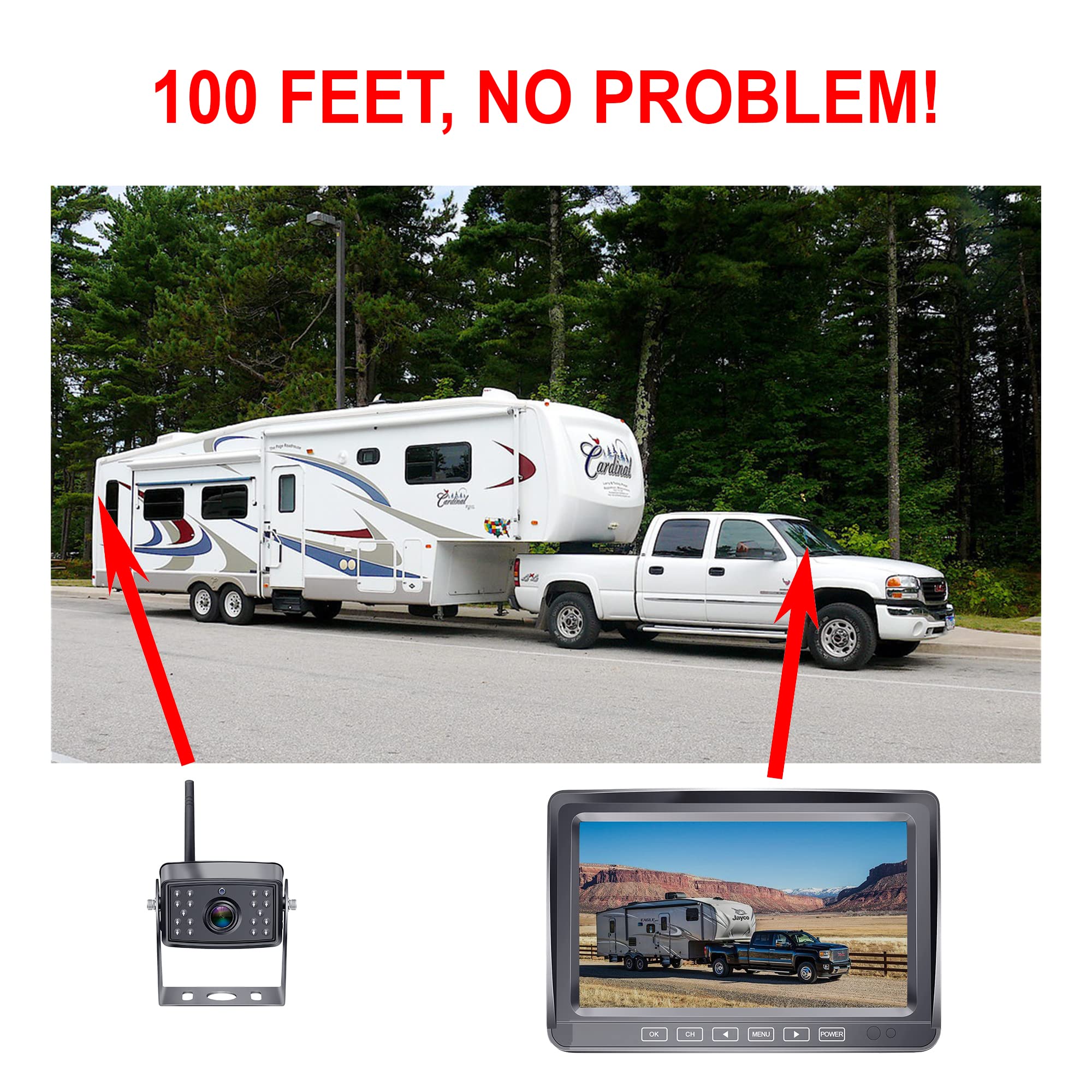 4Ucam HD 1080P Wireless Backup Camera System with 7