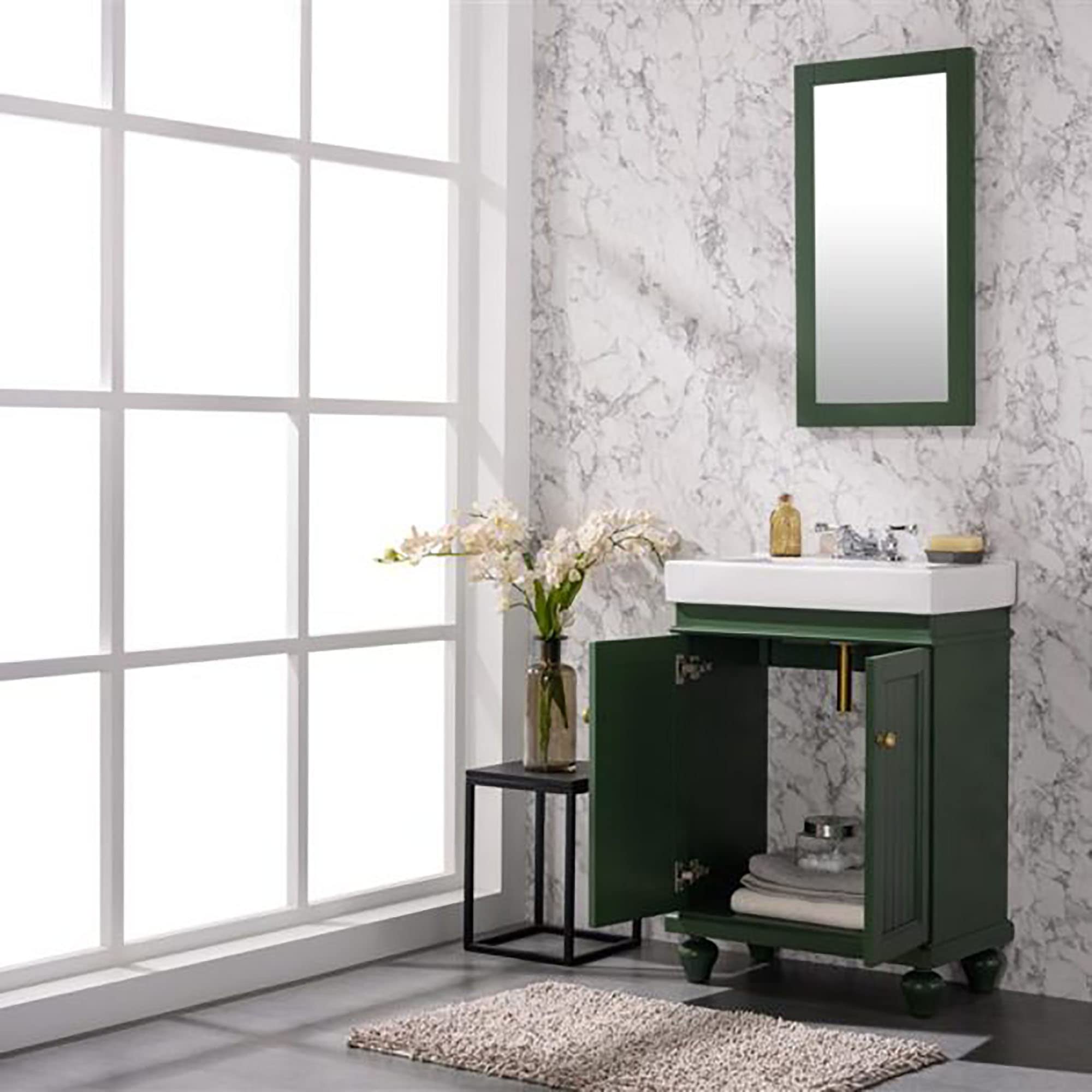 Legion Furniture 24-inch Bathroom Vanity with Vogue Green Sink - Modern Space-Saving Design for Small Bathrooms, Powder Rooms & Apartments