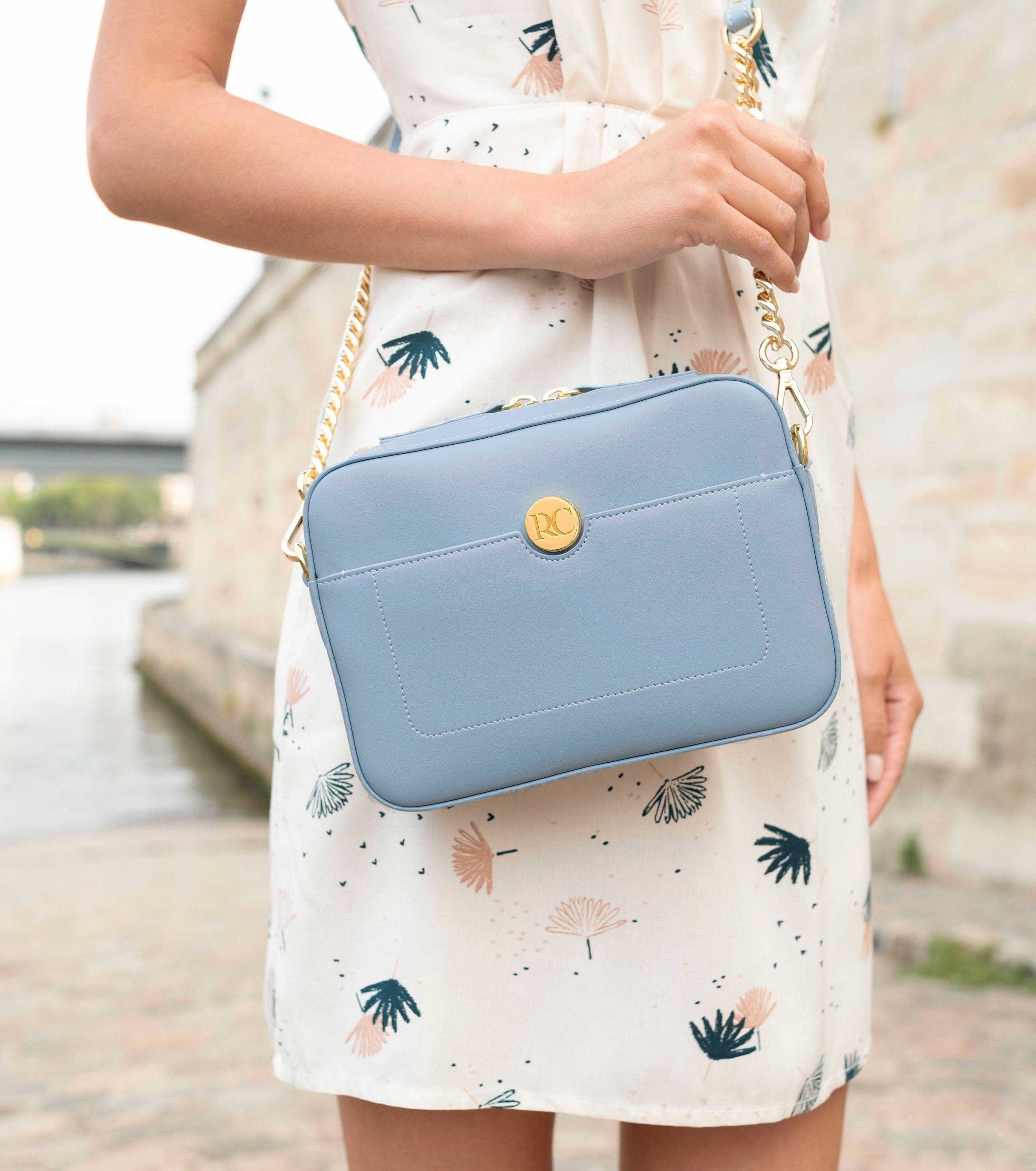 Nomad Vegan Leather Crossbody Bag for Apple Devices | Light Blue | Perfect for Travel, Work & Everyday Use