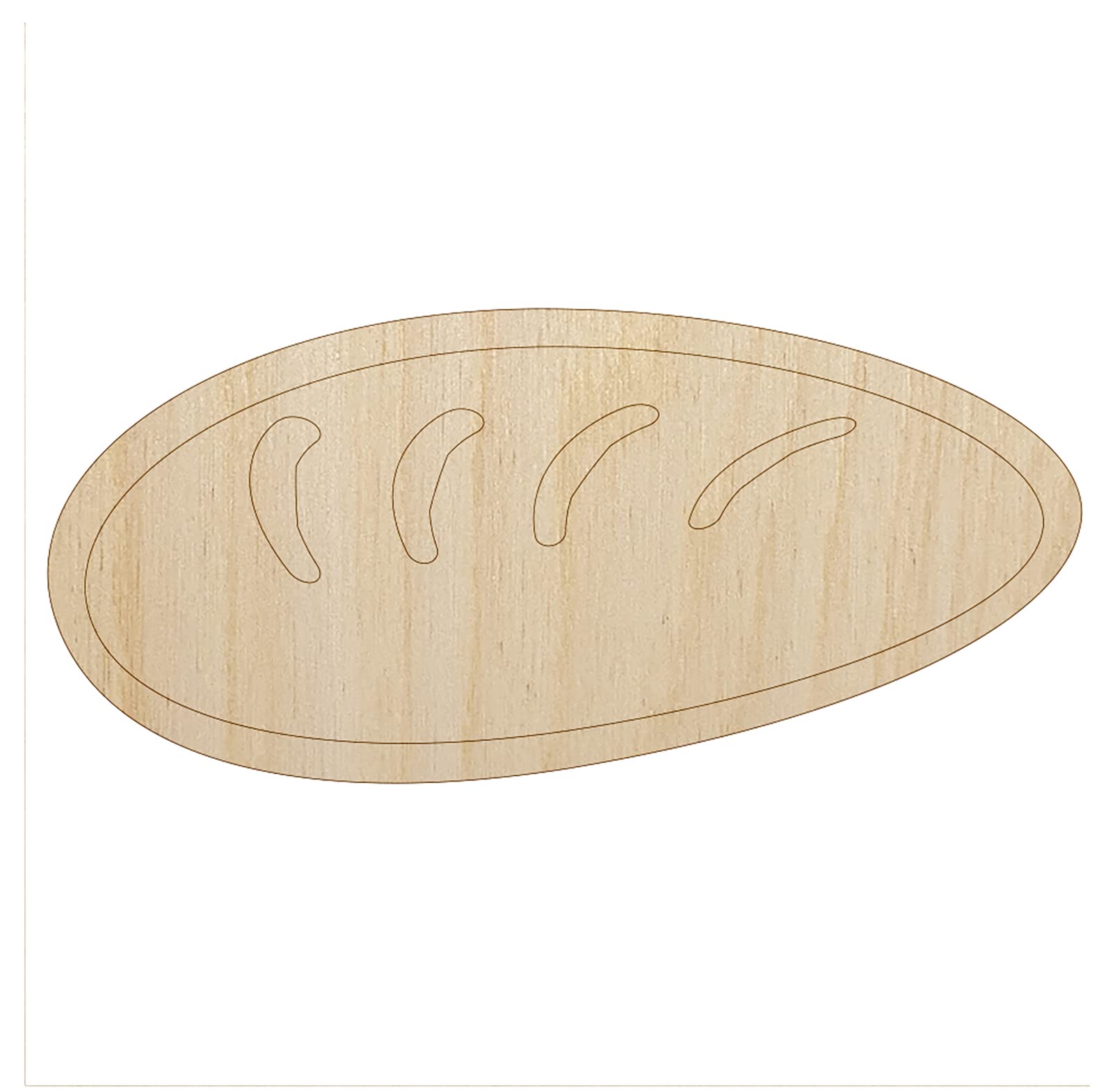 Unfinished Wood Bread Loaf Cutout - 1/4 Inch Thick, 4.7 Inch DIY Craft Shape for Painting & Scrapbooking - Perfect for Home Decor, School Projects & Gift Making