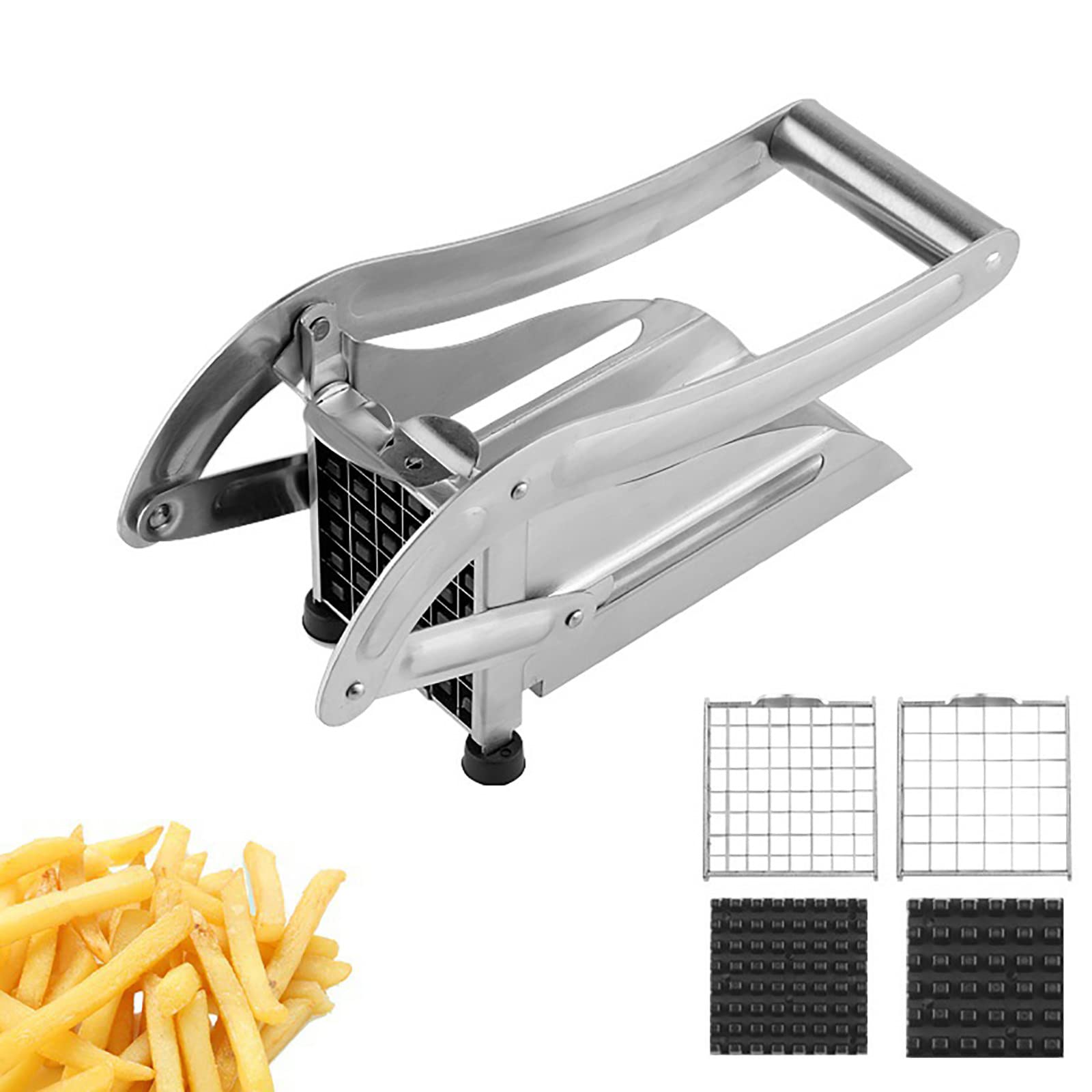 Stainless Steel French Fry Cutter with 2 Blades - Potato & Vegetable Slicer for Air Fryer, Carrots, Cucumbers - Perfect for Home Cooking, Meal Prep & Restaurant Use