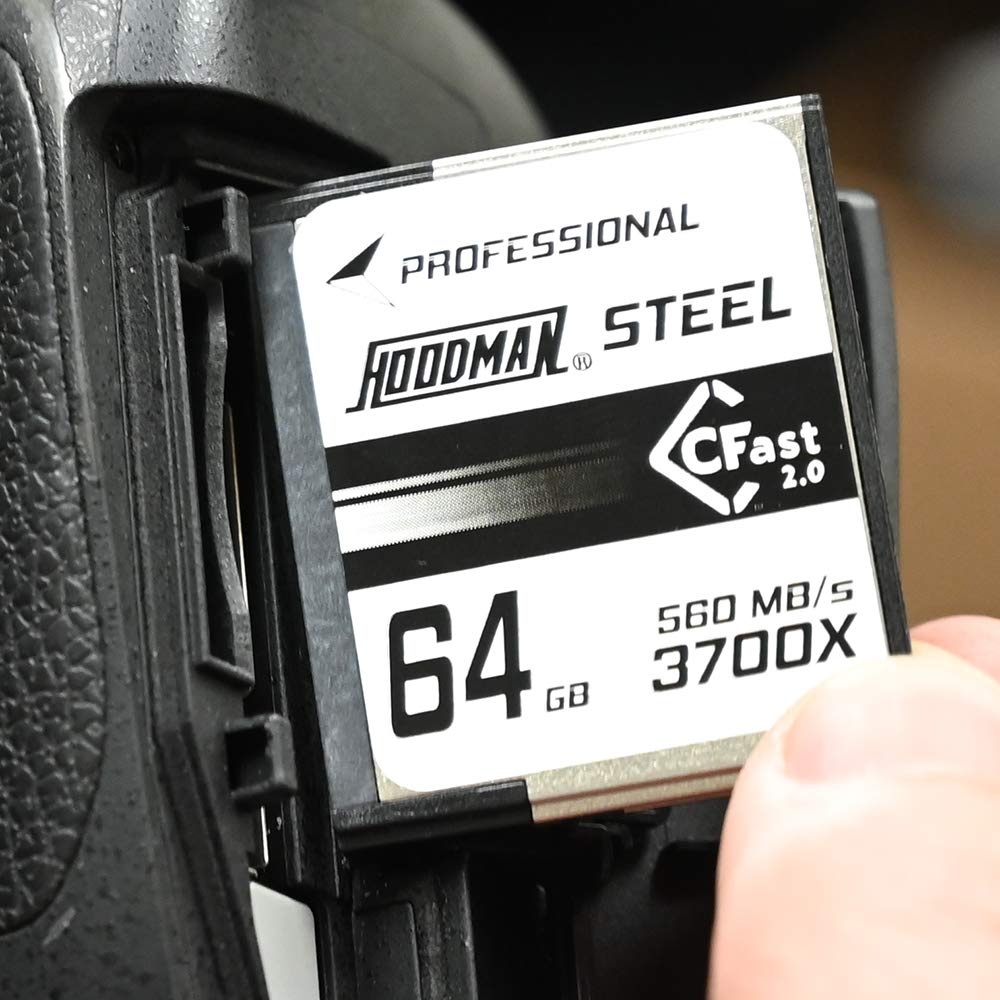 Hoodman 64GB CFast 2.0 Steel Memory Card - High-Speed Professional Photography & Videography Storage for DSLR & Cinema Cameras - Durable Metal Housing for Extreme Conditions