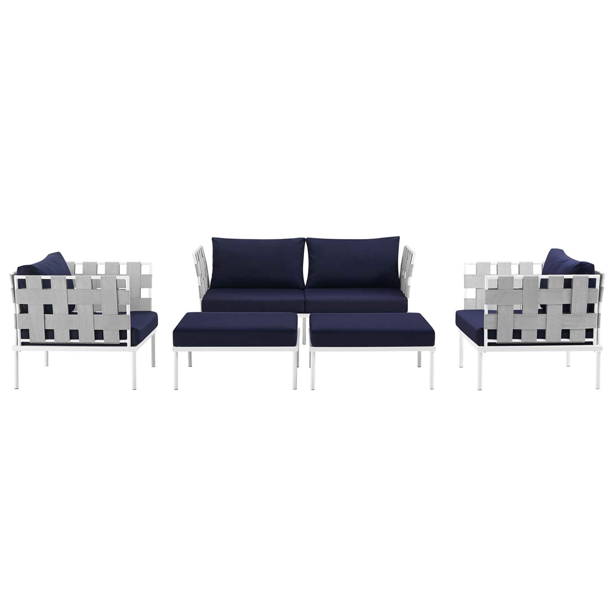 Ergode Harmony Outdoor Patio Sectional Sofa Set - All-Weather Waterproof Wicker Furniture with Modern Design, Machine Washable Cushions & Tempered Glass Coffee Table - Perfect for Backyard, Poolside, and Garden Relaxation