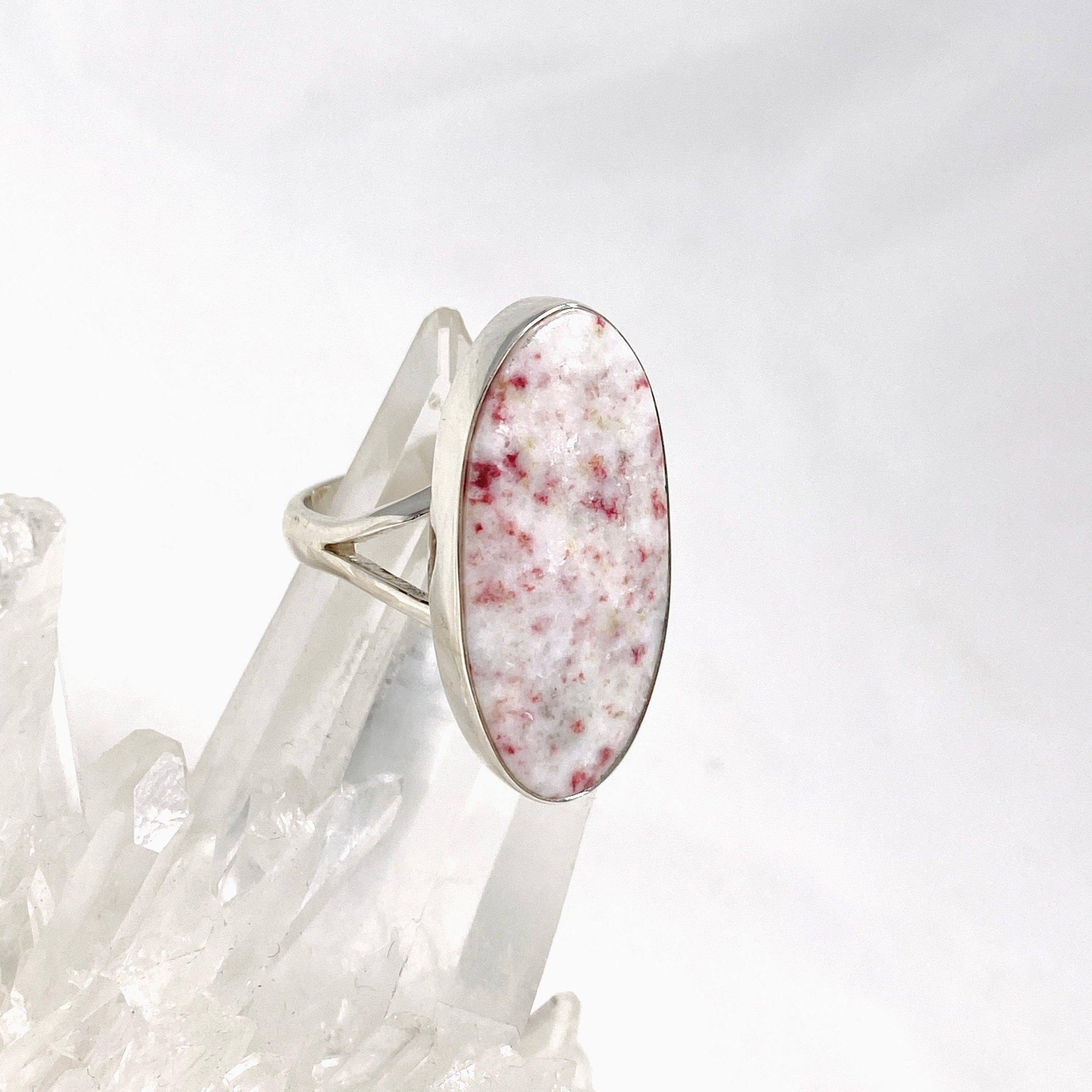 Cinnabar Oval Split Band Ring for Women Size 9 KRGJ3173 - Elegant Jewelry Gift for Birthday, Anniversary & Special Occasions