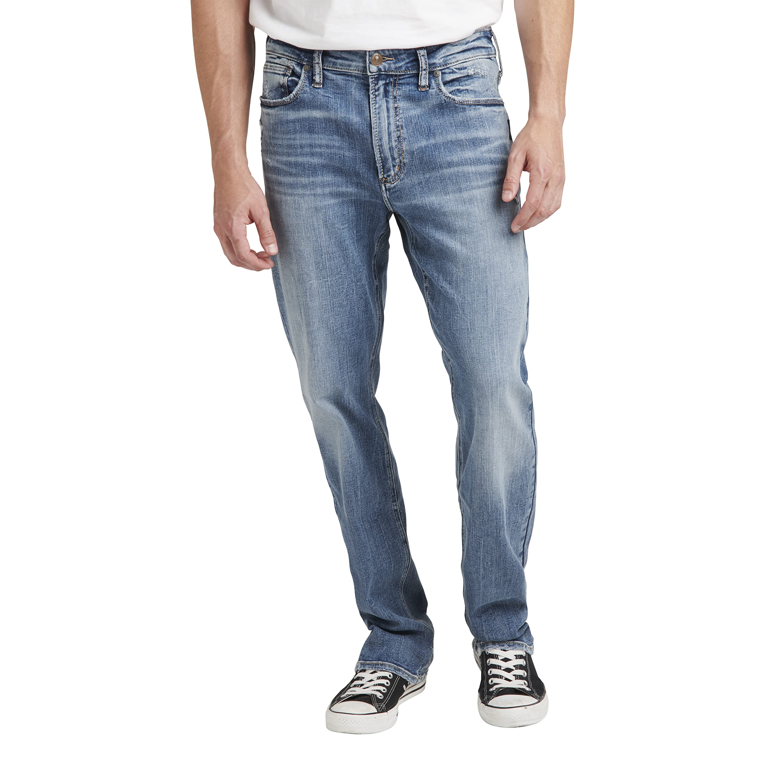 Silver Jeans Co. Men's Grayson Easy Fit Straight Leg Denim Jeans - Comfortable & Stylish Casual Wear for Everyday Outfits | Perfect for Work, Weekend & Outdoor Activities