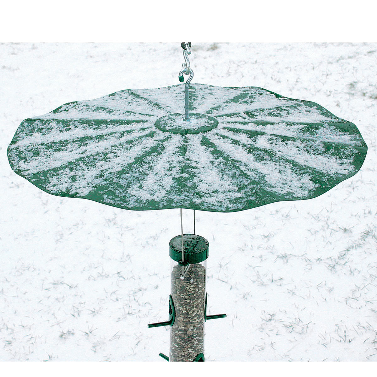 Extra Large Hanging Disk Squirrel Baffle - 16 Inch Green Bird Feeder Guard for Outdoor Use | Protects Bird Feeders from Squirrels & Pests | Perfect for Backyard, Garden & Patio
