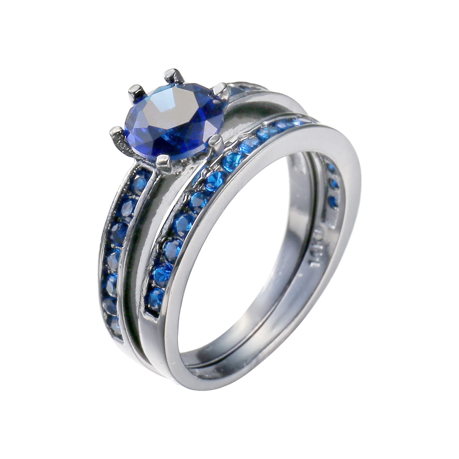 Blue Stone Teacup Ring for Women - Elegant Jewelry for Engagement & Party