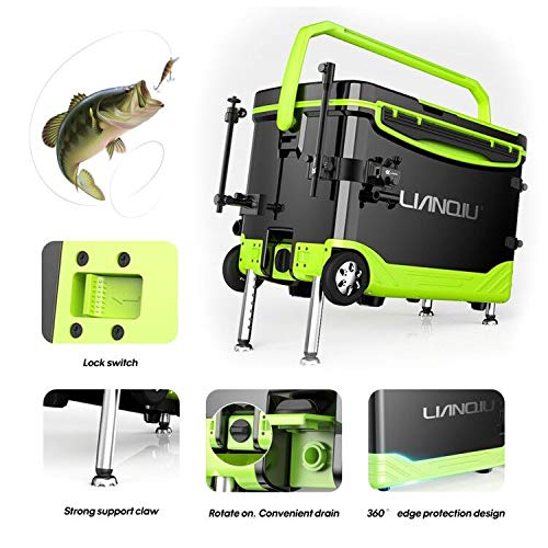 Premium Tackle Storage Box - 36L Multifunctional Portable Fishing Seat & Gear Organizer for Saltwater & Freshwater Fishing - Durable Plastic Case for Boat, Shore & Kayak Anglers