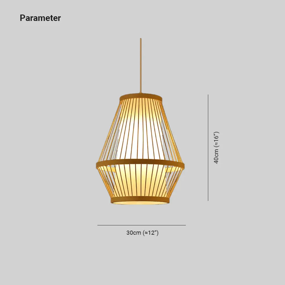 Japanese Style Wooden Geometric Pendant Light - Modern Handcrafted Ceiling Lamp for Dining Room, Kitchen, Bedroom & Living Room Decor