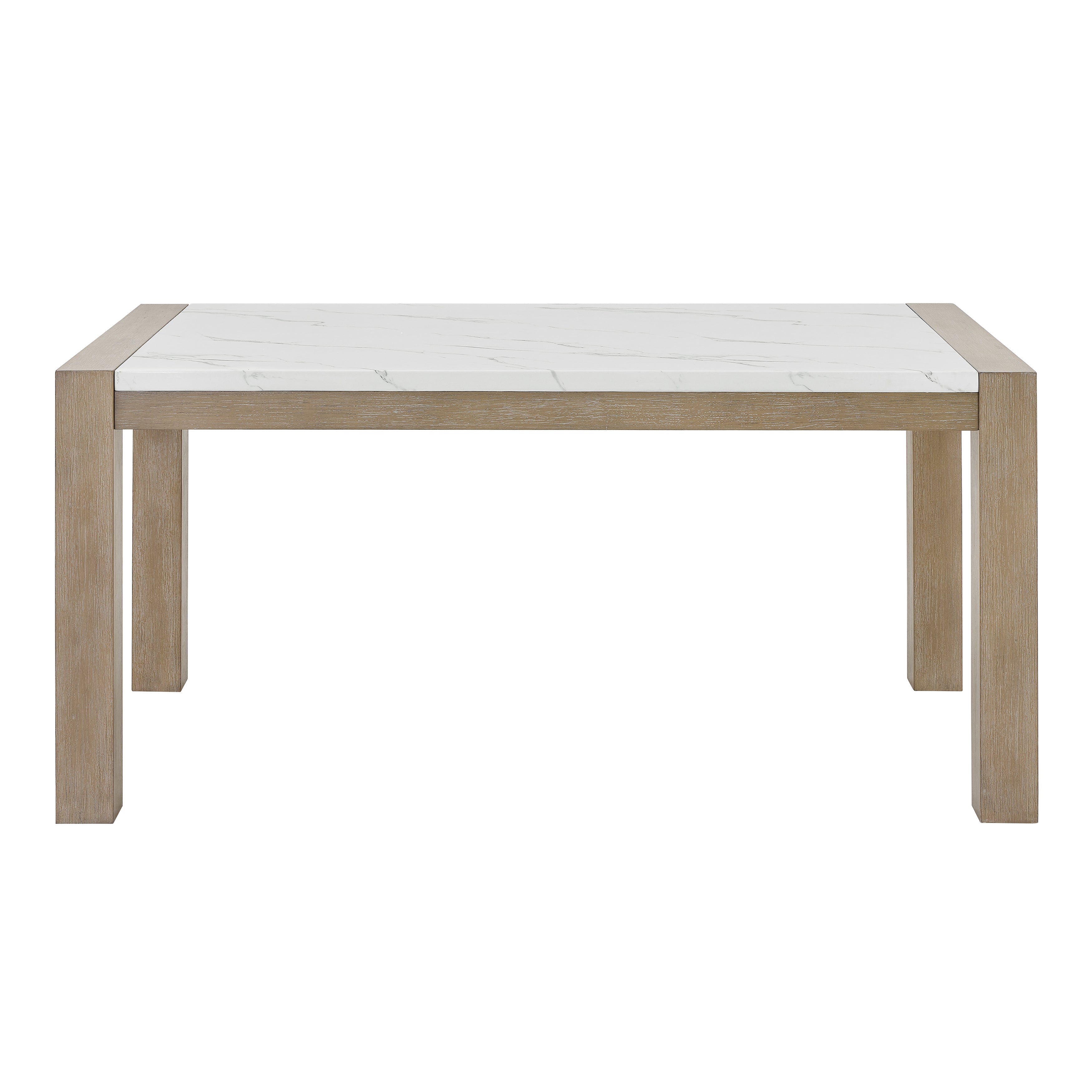Roundhill Furniture Zelalle 5-Piece Dining Set - White Faux Marble Table with 4 Wired Brushed Finish Chairs | Perfect for Small Spaces, Breakfast Nooks & Apartment Dining Areas
