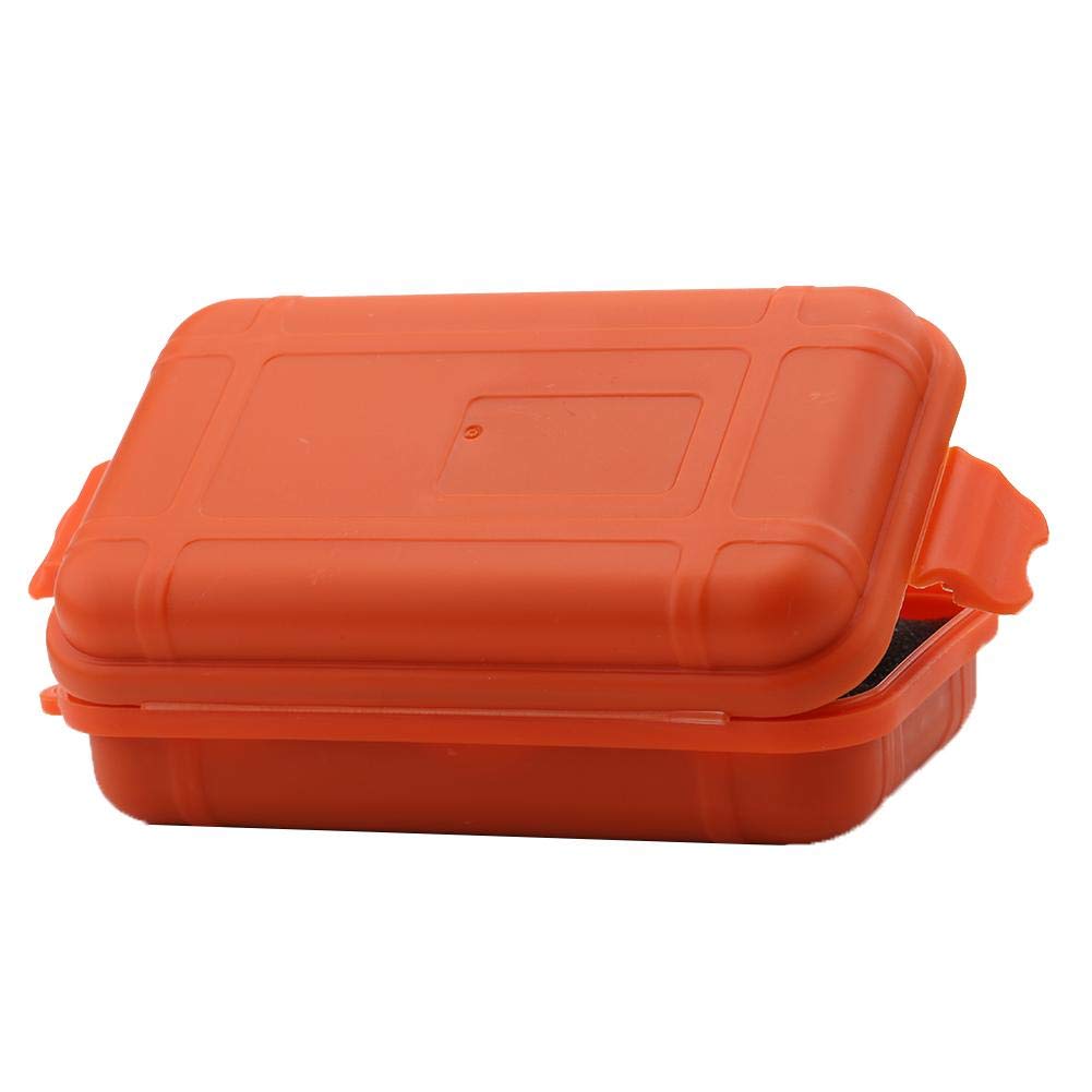 Waterproof Shockproof Plastic Storage Box - Outdoor Survival Gear, Universal Sealed Container with Foam Insert (Orange, Small Size) - Perfect for Camping, Hiking, Emergency Kits & Tool Organization