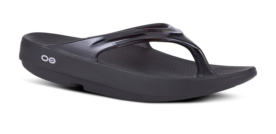 OOFOS Women's OOlala Sandals - Black Recovery Footwear for Plantar Fasciitis & Arch Support - Perfect for Post-Workout, Travel & Everyday Comfort