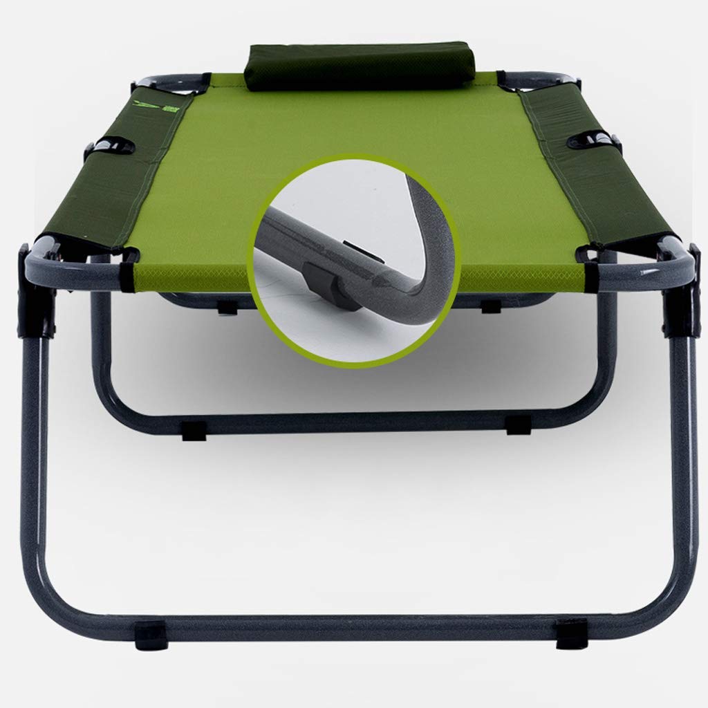 Portable Folding Bed Sun Lounger - Adjustable Reclining Camping Cot for Outdoor, Office & Hospital Use - Heavy Duty 224kg Capacity with Removable Pillow - Perfect for Travel, Beach, Guest Room & Emergency Situations