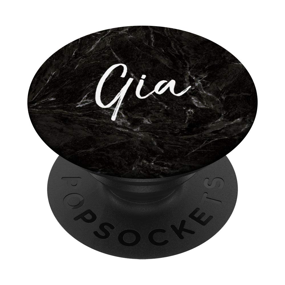 Personalized Gia Name Custom Black PopSockets Phone Grip & Stand for Women - Perfect Gift for iPhone, Samsung & Tablets (Ideal for Daily Use, Travel & Work)