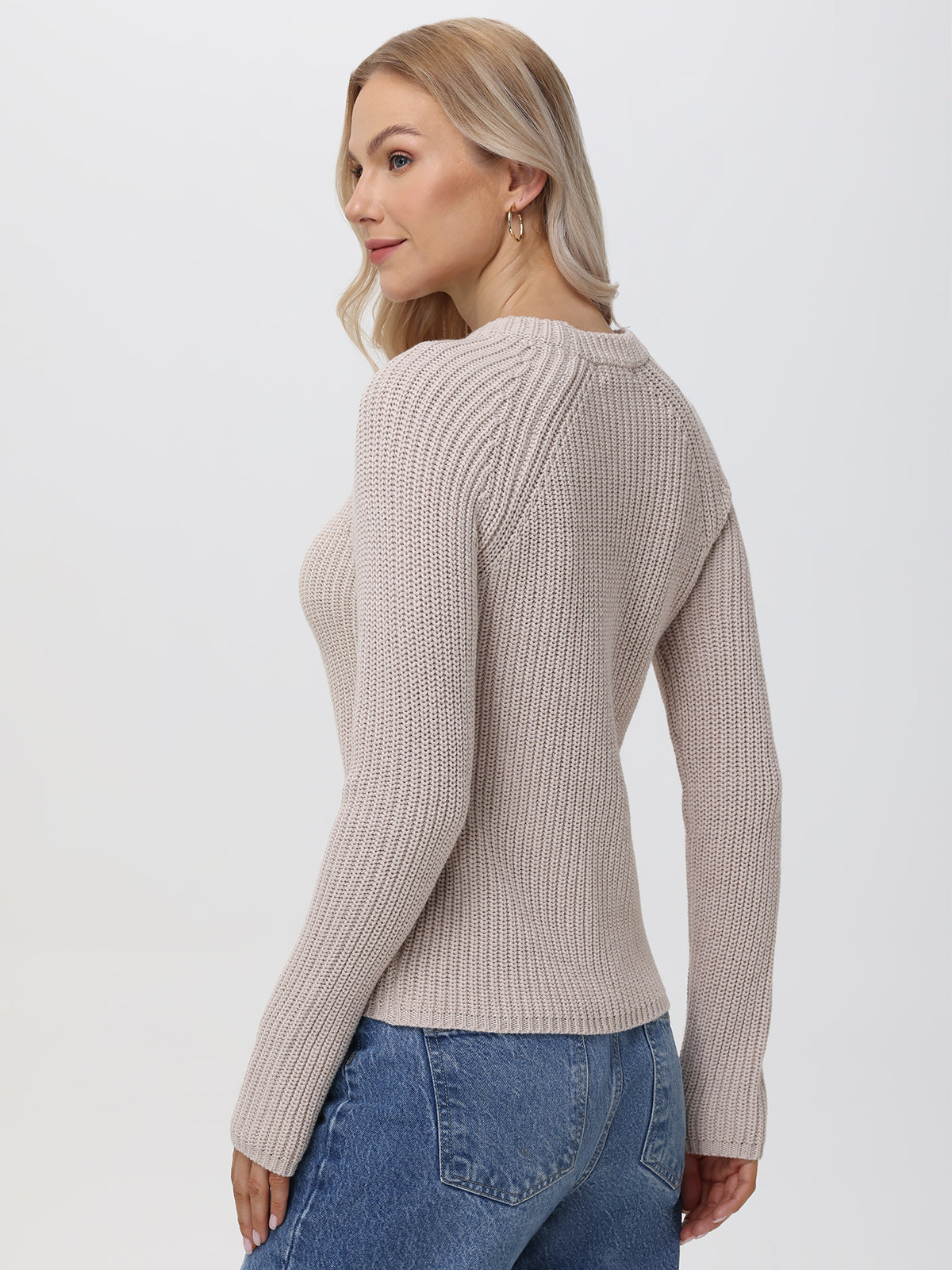 Jane Crewneck Shaker Stitch Cotton Sweater for Women - Soft Casual Knit Pullover for Fall & Winter - Perfect for Office, Date Night and Weekend Outings