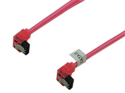 OKGEAR 36 inch SATA 3.0 Cable - Right Angle to Right Angle Connector, UV Red Color (GC36AURM22) - Perfect for PC Builds, Gaming Rigs & Server Upgrades