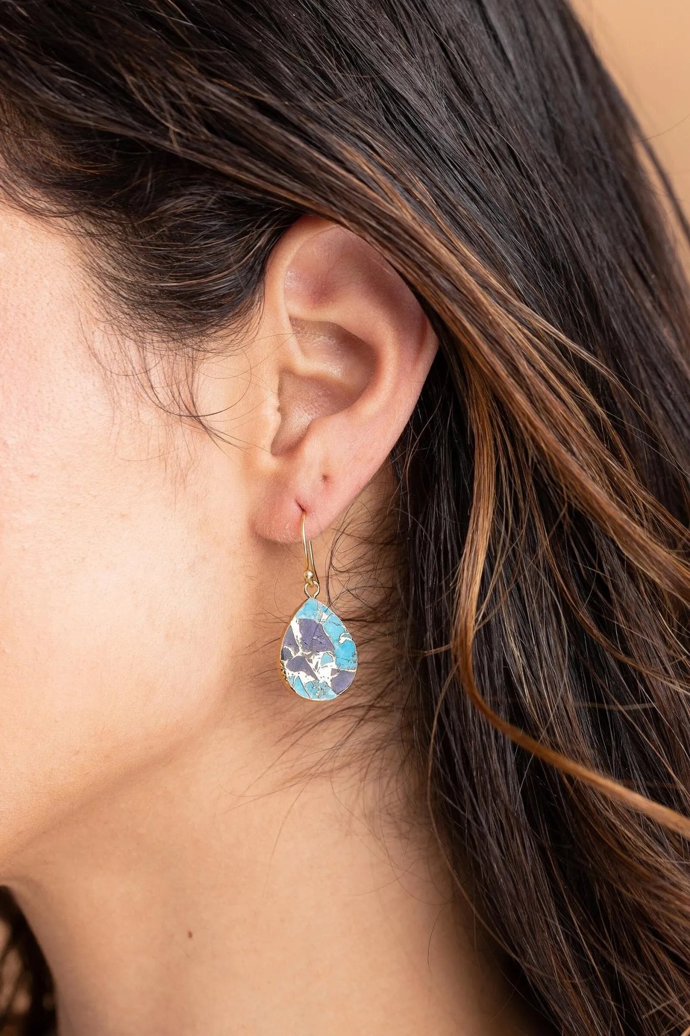 Natural Gemstone Drop Mojave Earrings for Women - Handmade Boho Dangle Earrings for Casual & Party Wear - Perfect Gift for Her