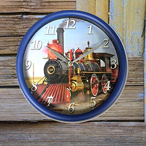 8 Inch Train Themed Wall Clock with Sound & Light Effects - Perfect for Bedroom, Living Room, Kids Room & Nursery Decor | Unique Home & Office Gift Idea