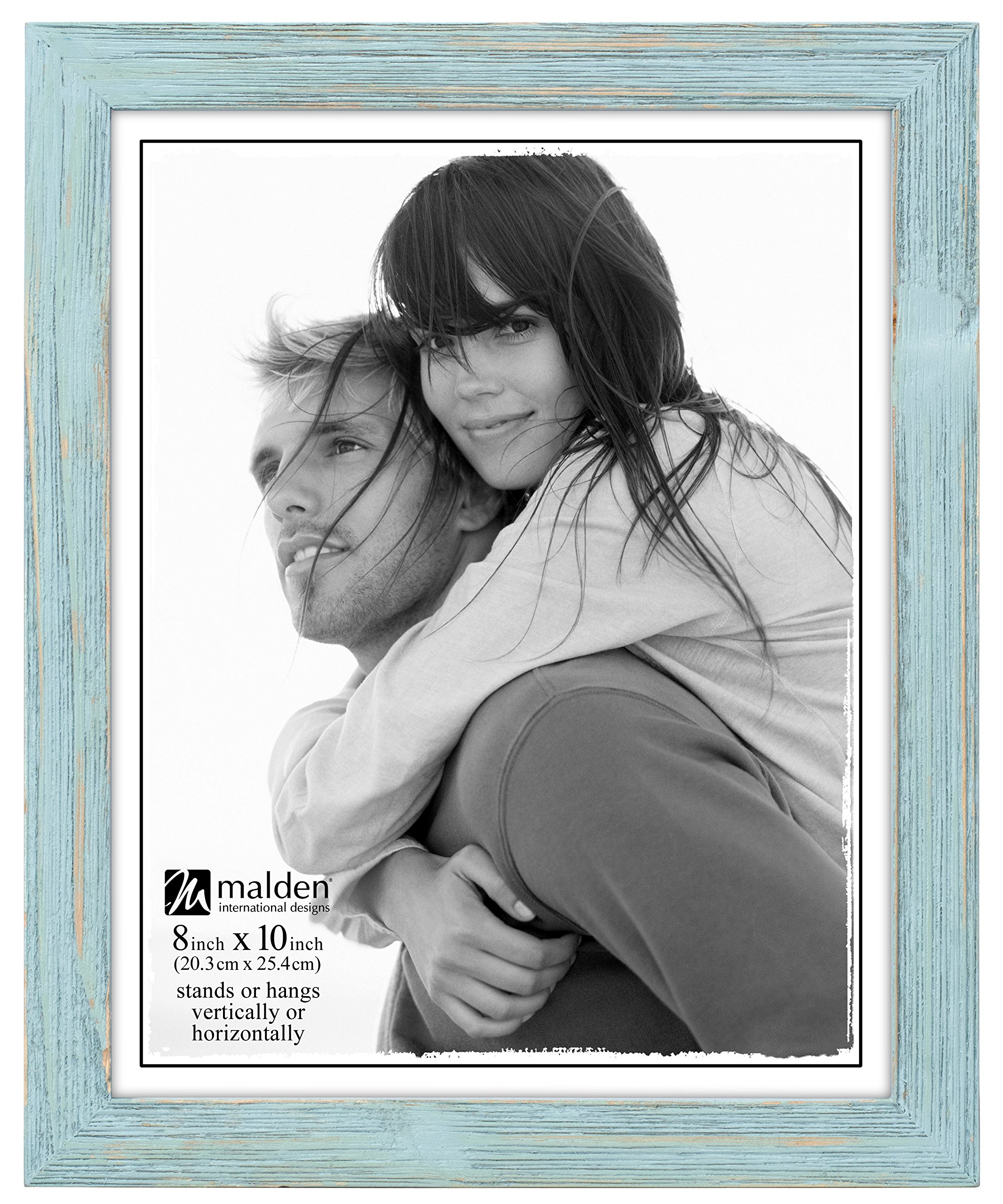 Malden International Designs 807-80 Linear Picture Frame - Modern Black Wood Photo Frame for Wall Display, Home & Office Decor (8x10 Inches) - Perfect for Family Photos, Artwork, and Certificates