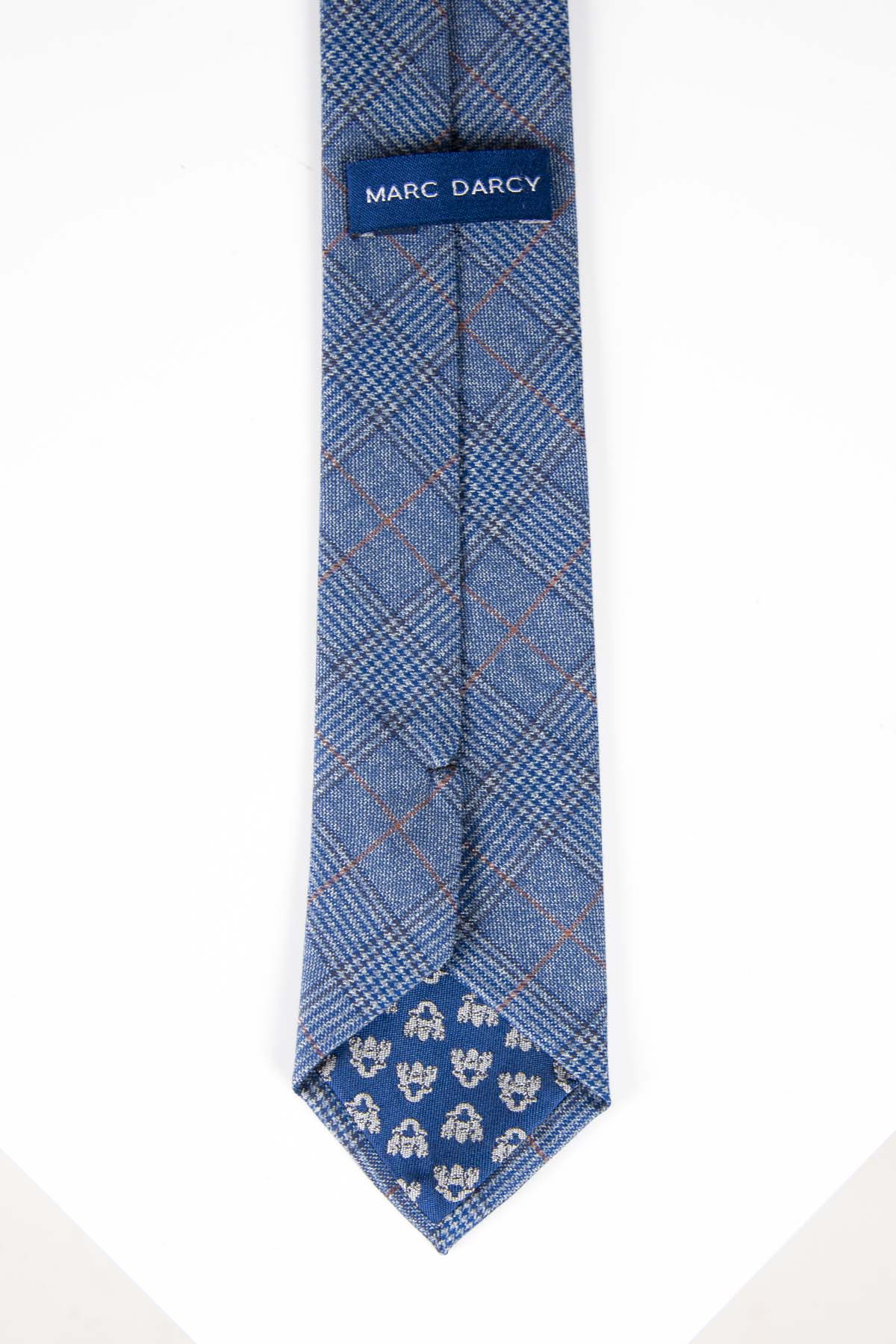 GEORGE Light Blue Check Tie for Men - Classic Slim Necktie for Business, Office & Formal Events - Perfect Gift for Dad, Husband or Groomsmen