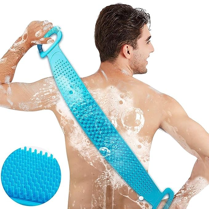 GRIDLAB Silicone Body Scrubber - Dual Sided Exfoliating Brush for Deep Skin Cleansing & Dead Skin Removal - Massage Shower Brush for Men & Women - Perfect for Spa, Bath & Shower Exfoliation Routine