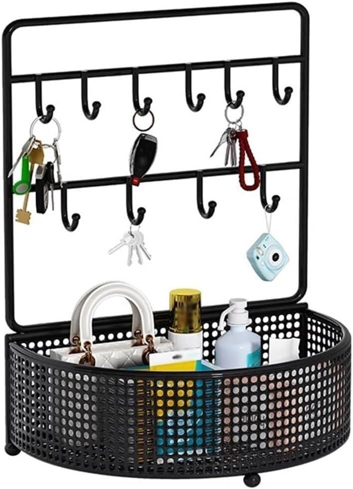 **Black Large Key Frame Entryway Hanging Key Tray - Jewelry Organizer Stand for Watches, Coins & Candy - Decorative Storage Tray for Coffee Table, Hallway & Bedroom**