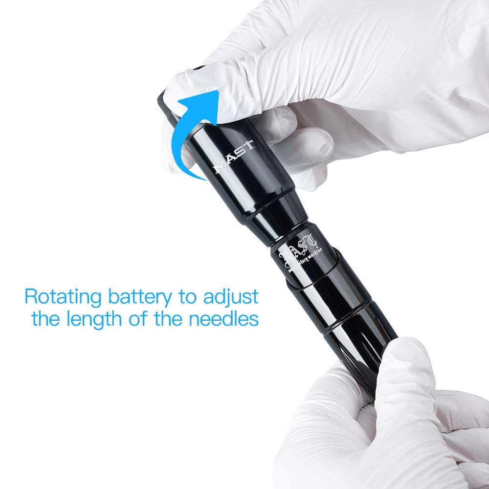 Professional Cordless Tattoo Pen Machine Kit - Rotary Cartridge Tattoo Gun with Battery Power Supply QP-001 | Ideal for Tattoo Artists, Beginners & Studio Use