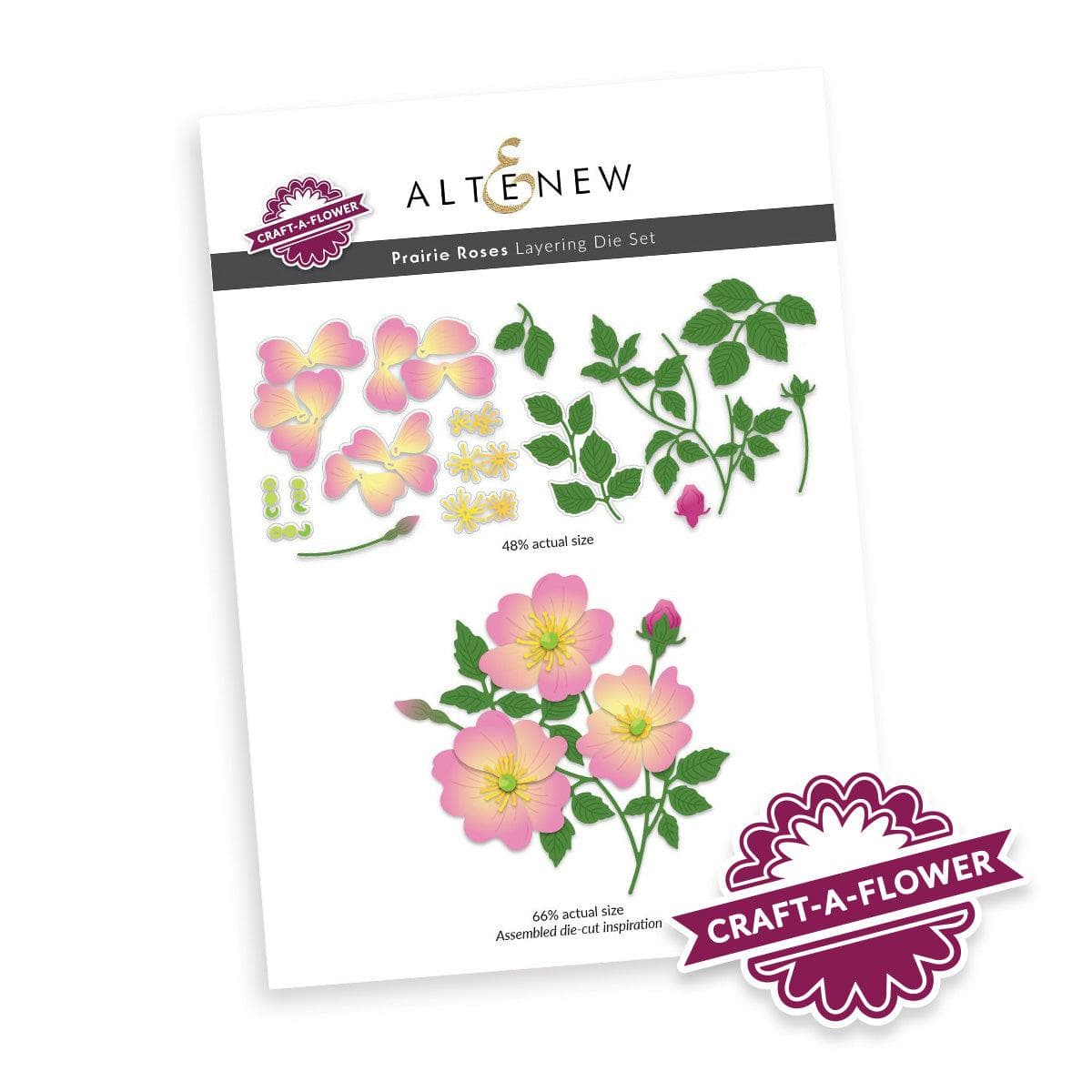 Craft A Flower: Prairie Roses Layering Die Set for DIY Scrapbooking, Card Making & Paper Crafts - Perfect for Handmade Greeting Cards, Wedding Invitations & Home Decor