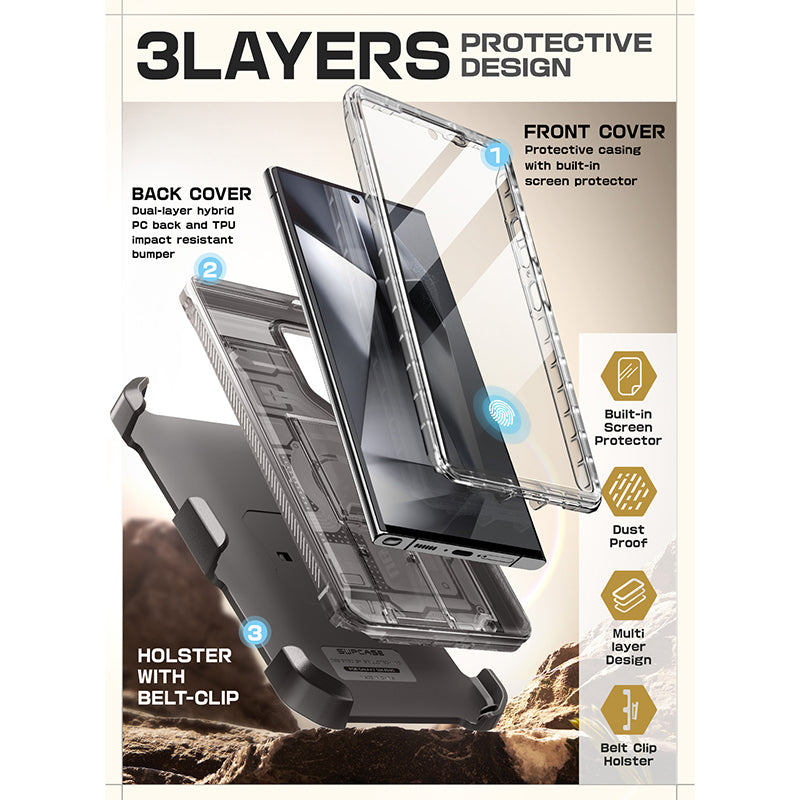 Samsung Galaxy S24 Ultra Unicorn Beetle PRO Rugged Case - Frost Black Protective Cover | Shockproof, Drop Proof & Scratch Resistant | Perfect for Outdoor Adventures, Construction Work & Extreme Sports
