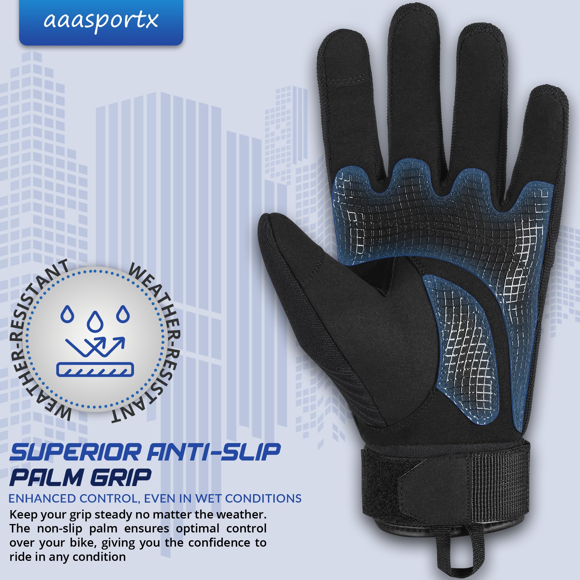 Hard Knuckle Motorcycle Gloves for Men & Women - Touchscreen & Durable for Riding