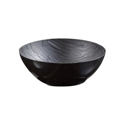Premium Black Round Plastic Plates - Durable & Elegant Mahogany Finish - Perfect for Parties, Picnics, and Outdoor Dining