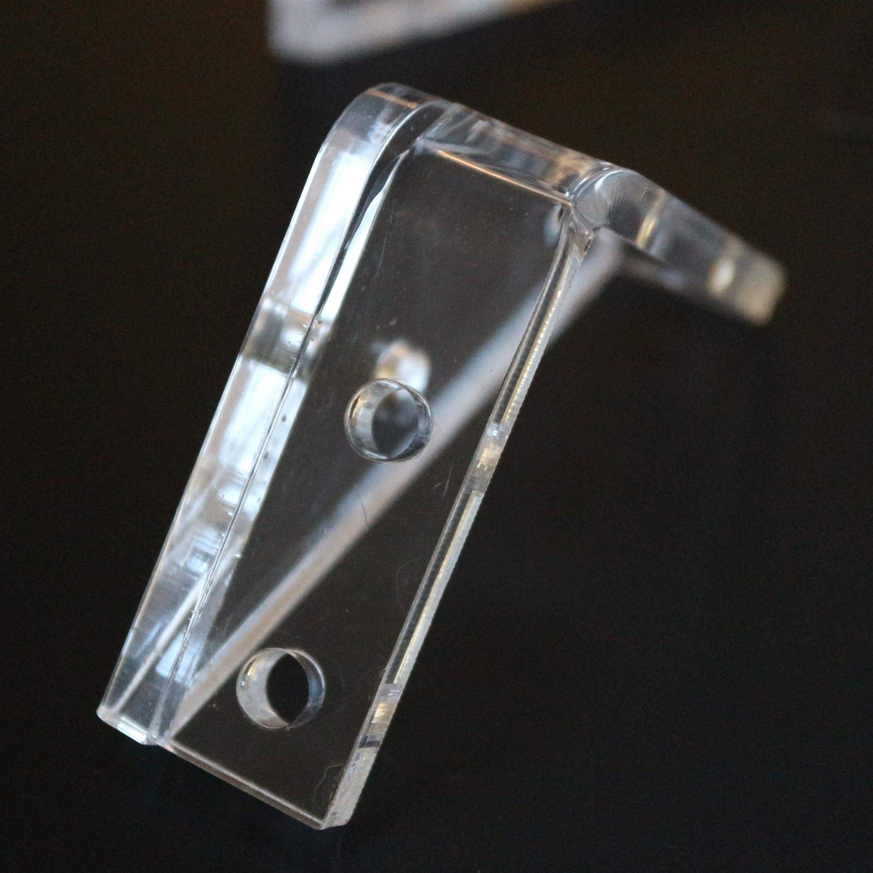 Clear Acrylic Corner Brackets 5mm Thick with M5 Bolts for Shelves & DIY