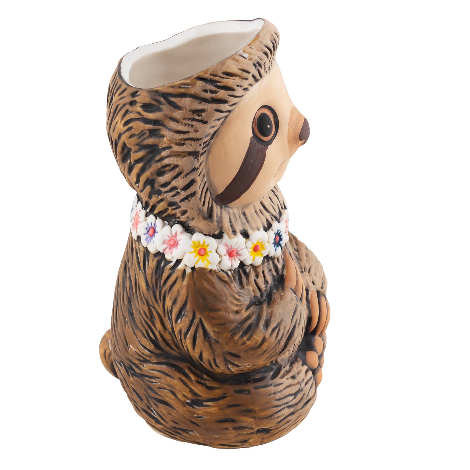 BarConic® Sloth Tiki Mug - Fun & Unique Ceramic Cup for Tropical Drinks, Cocktails & Party Decor - Perfect for Luau, Themed Parties & Home Bar Decorations
