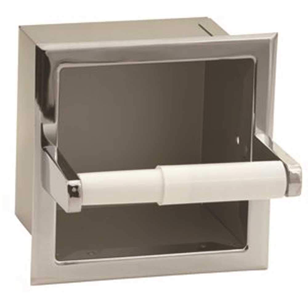 Proplus 553112 Extra Roll Toilet Paper Holder - Durable Stainless Steel Bathroom Tissue Dispenser for Home & Office Use