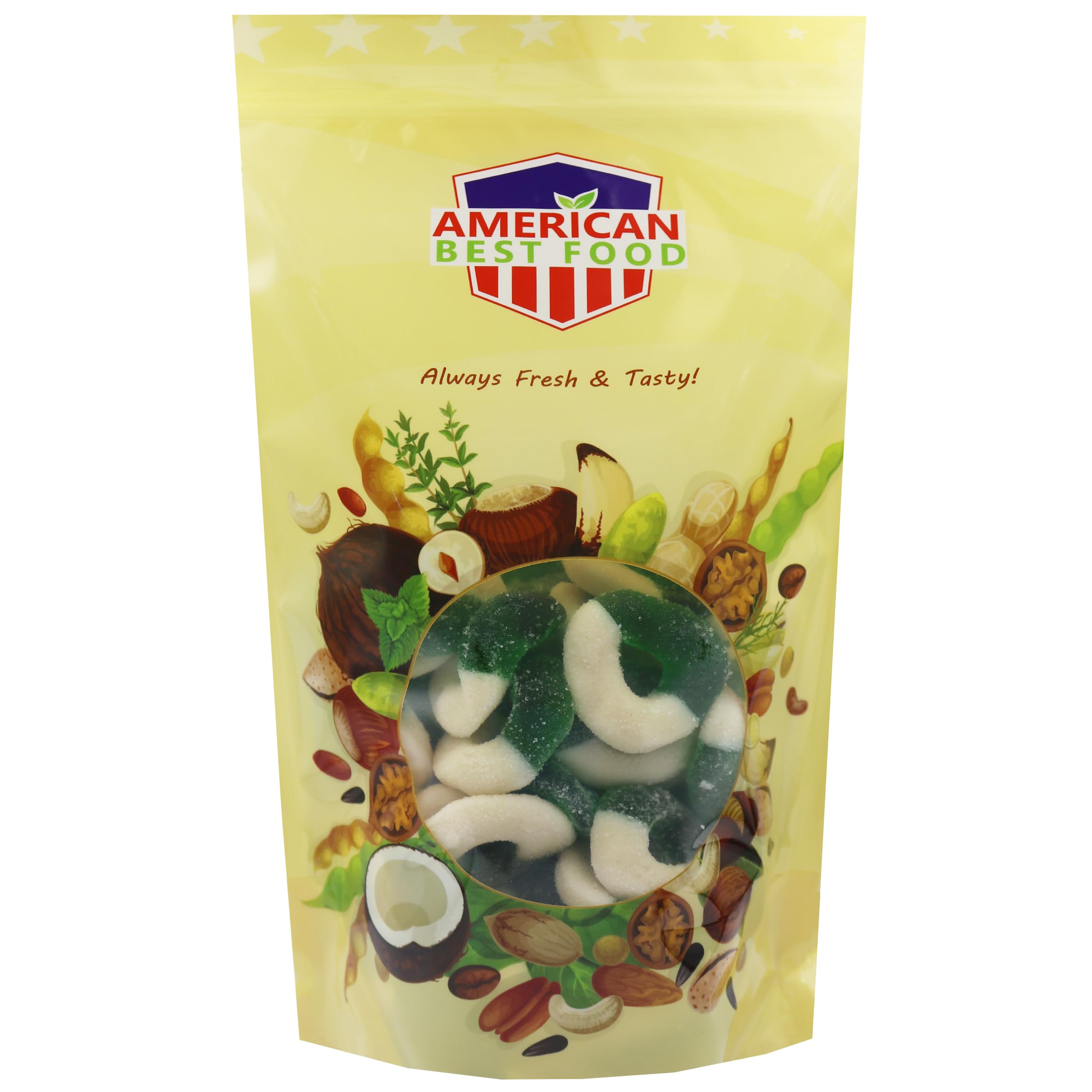 Green Apple Flavor Gummy Rings - 2.5 Pound Bulk Candy - Sour & Sweet Chewy Snacks for Parties, Movie Nights & Office Treats